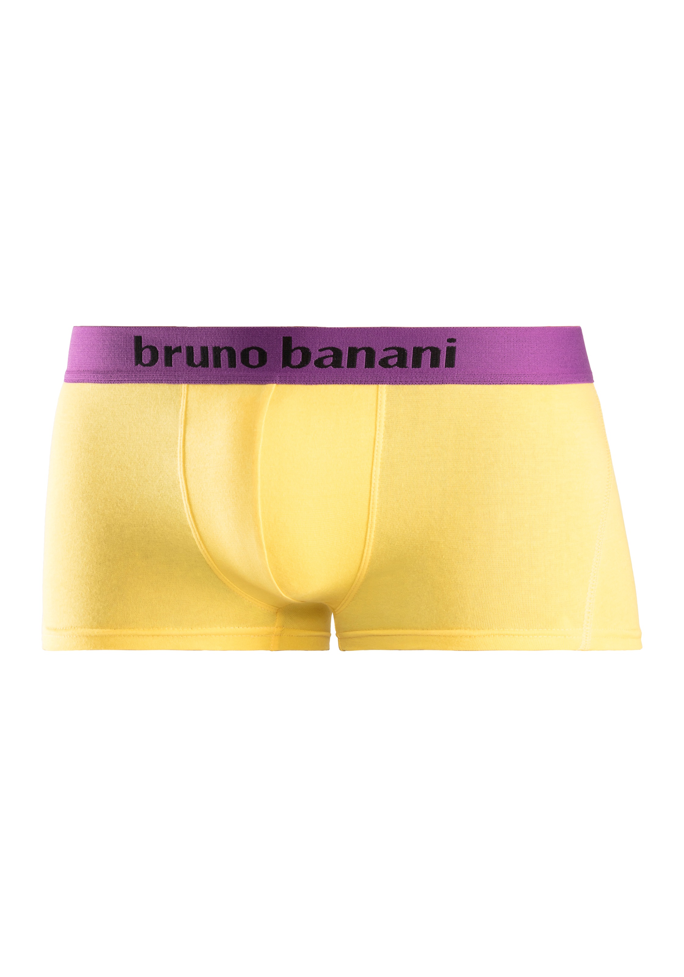 Bruno Banani Hipster Packung, 4 Stk. knapp sitzende Boxershorts mit Logo Webbund aus Baumwollmischung