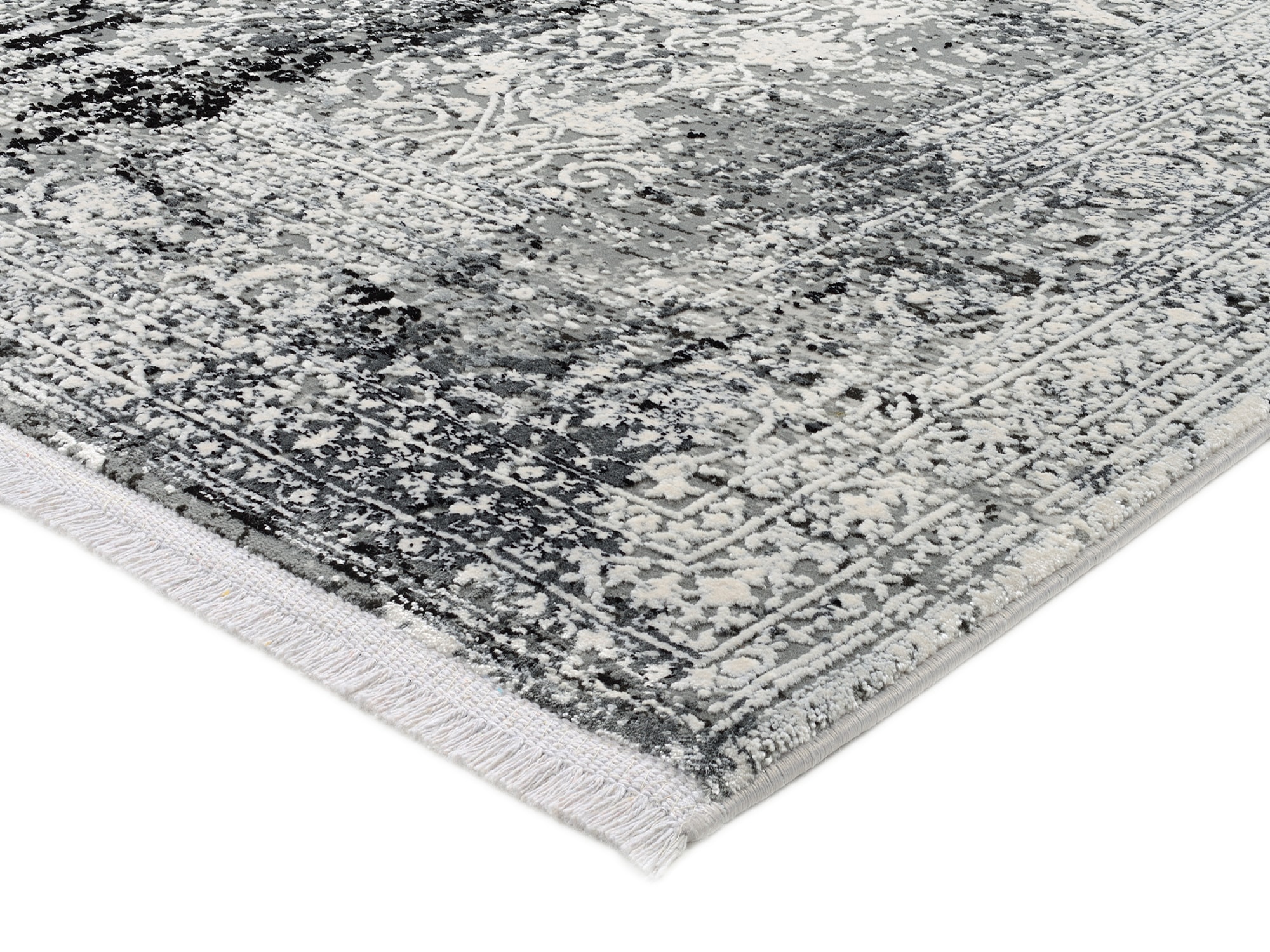 OCI DIE TEPPICHMARKE Tapis »BESTSELLER CAVA« Rectangulaire 8 mm Höhe Glanz Viskose, mit Fransen, Hoch Tief Struktur, Vintage, Wohnzimmer