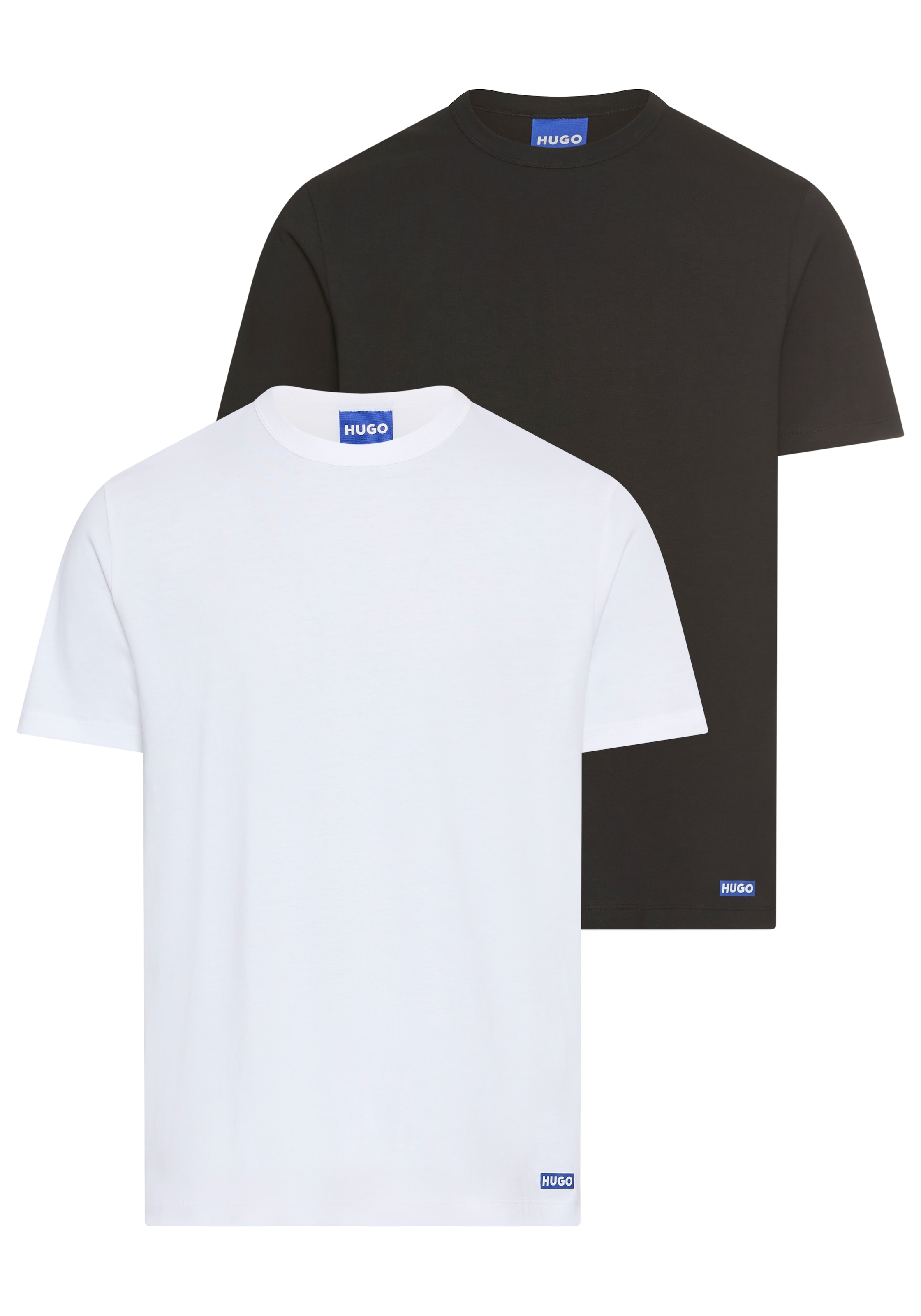 HUGO T-Shirt »BLUE Naolo« Packung, 2 Stk. mit Markenlabel am Saum