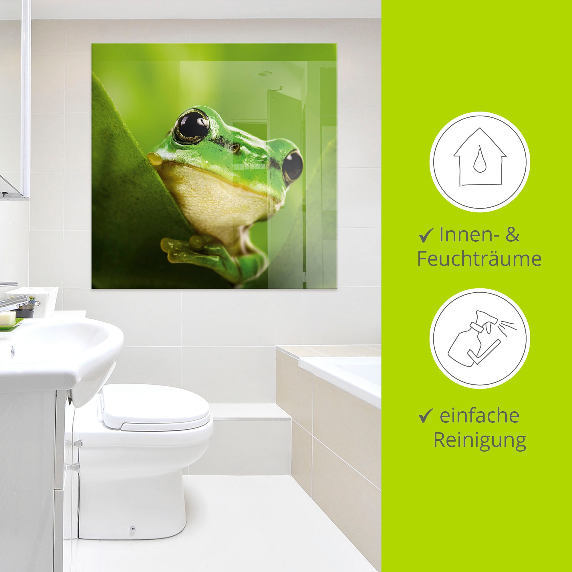 Artland Tableau en verre »Ausspähender Frosch« 1 cuis tlg. in verschiedenen Grössen