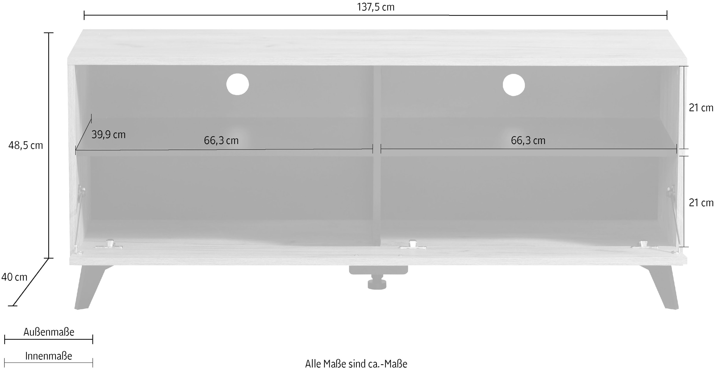 INOSIGN Table basse »Umbria« Kommode, Breite 137,5 cm