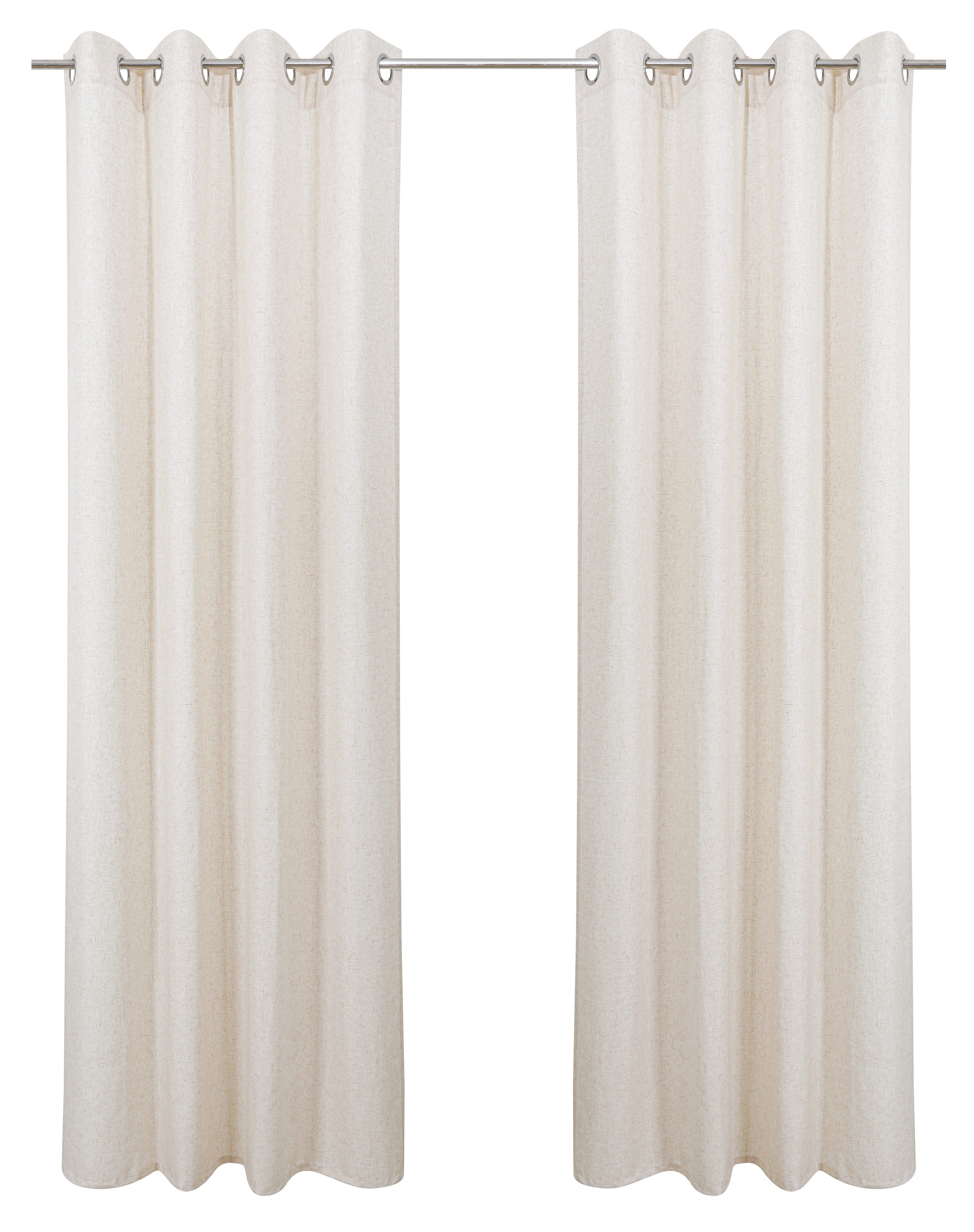 my home Gardine »Rudy« Ösen 2 Stk. tlg. Halbtransparent, Leinenlook, Polyester-Leinen-Mischung, 2er Set,