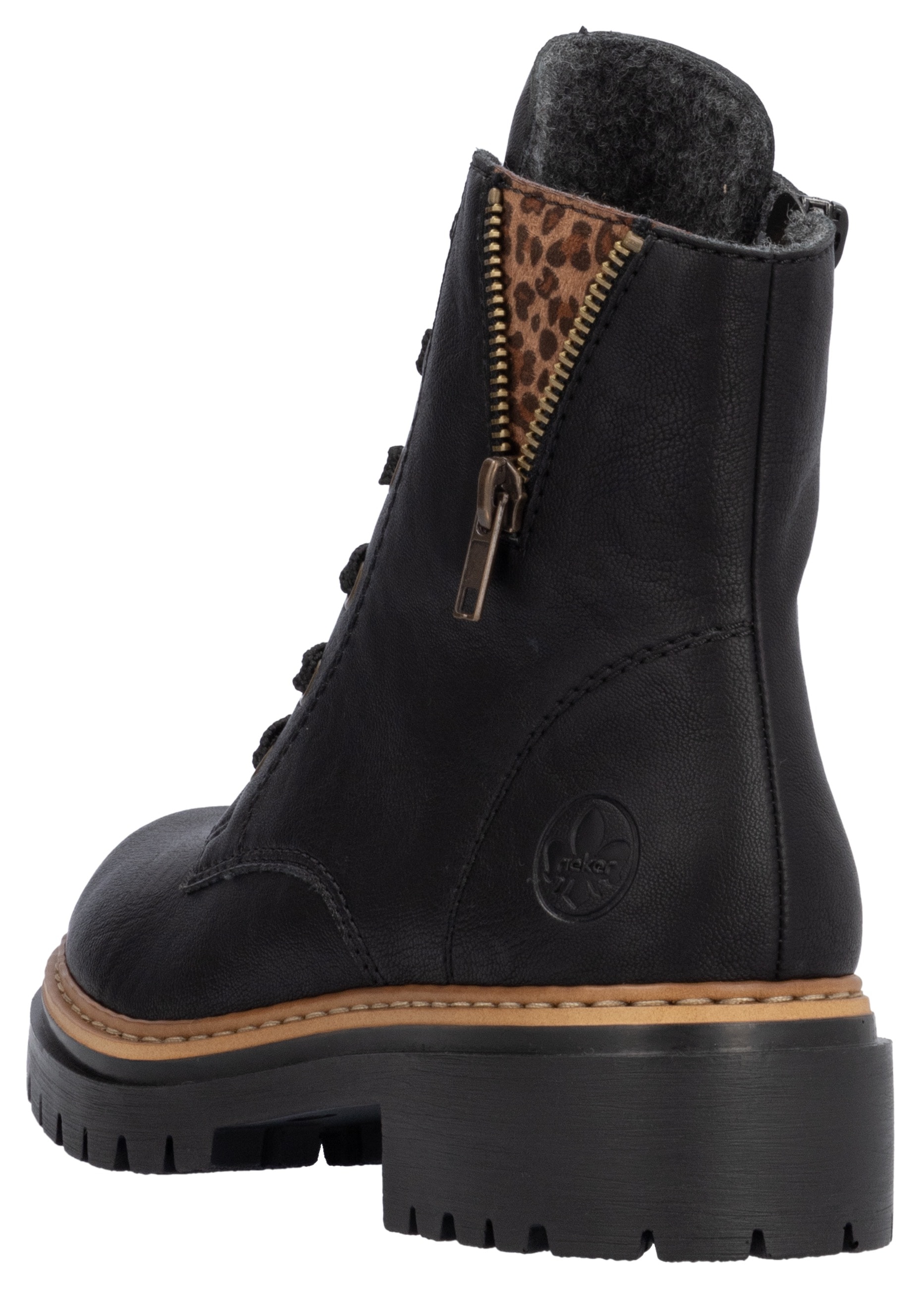 Rieker Schnürstiefelette  , Schnürboots, Blockabsatz, mit praktischem Innenreissverschluss