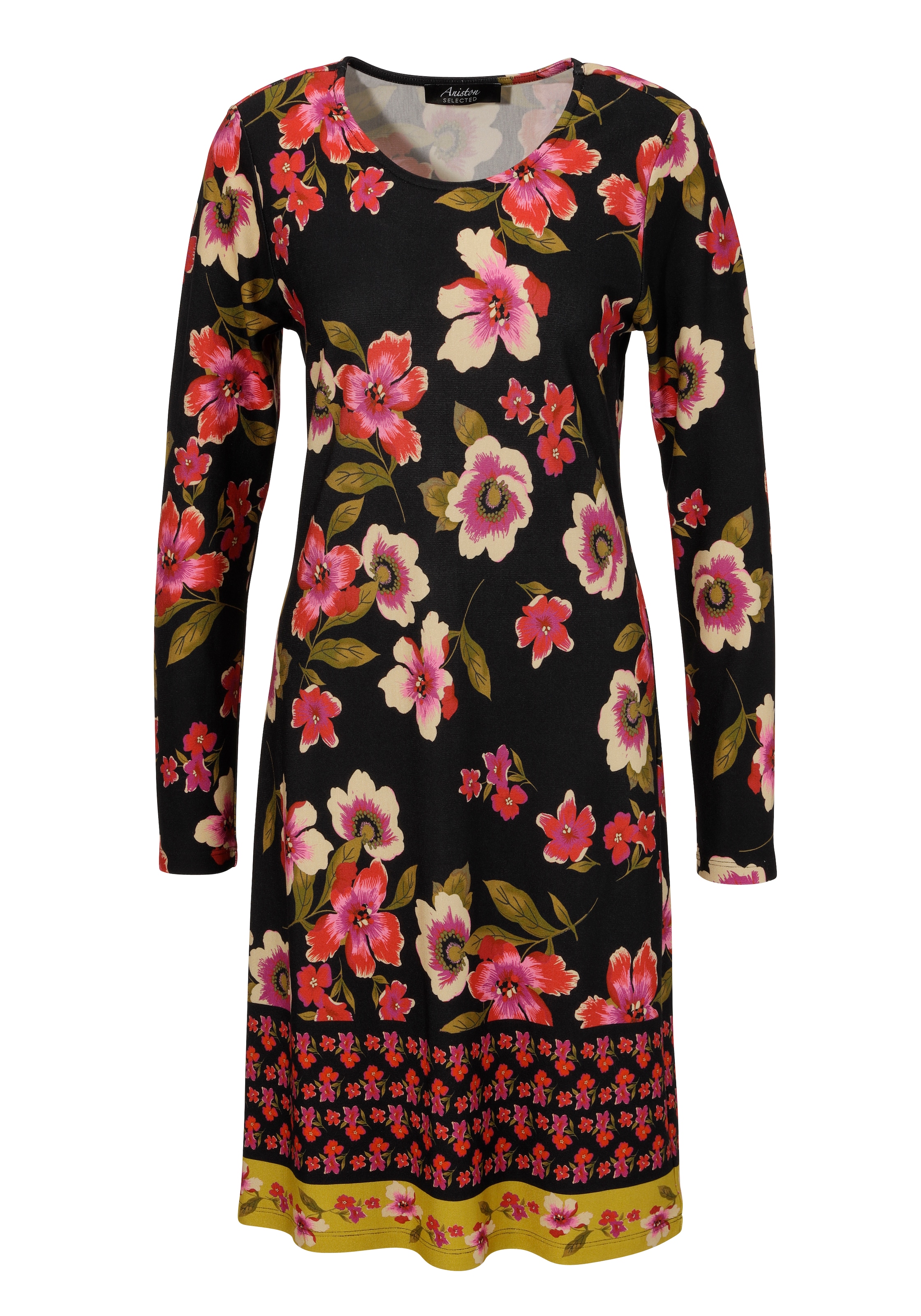 Aniston SELECTED Mini-robe mit aufgedruckter Bordüre; leicht taillliert