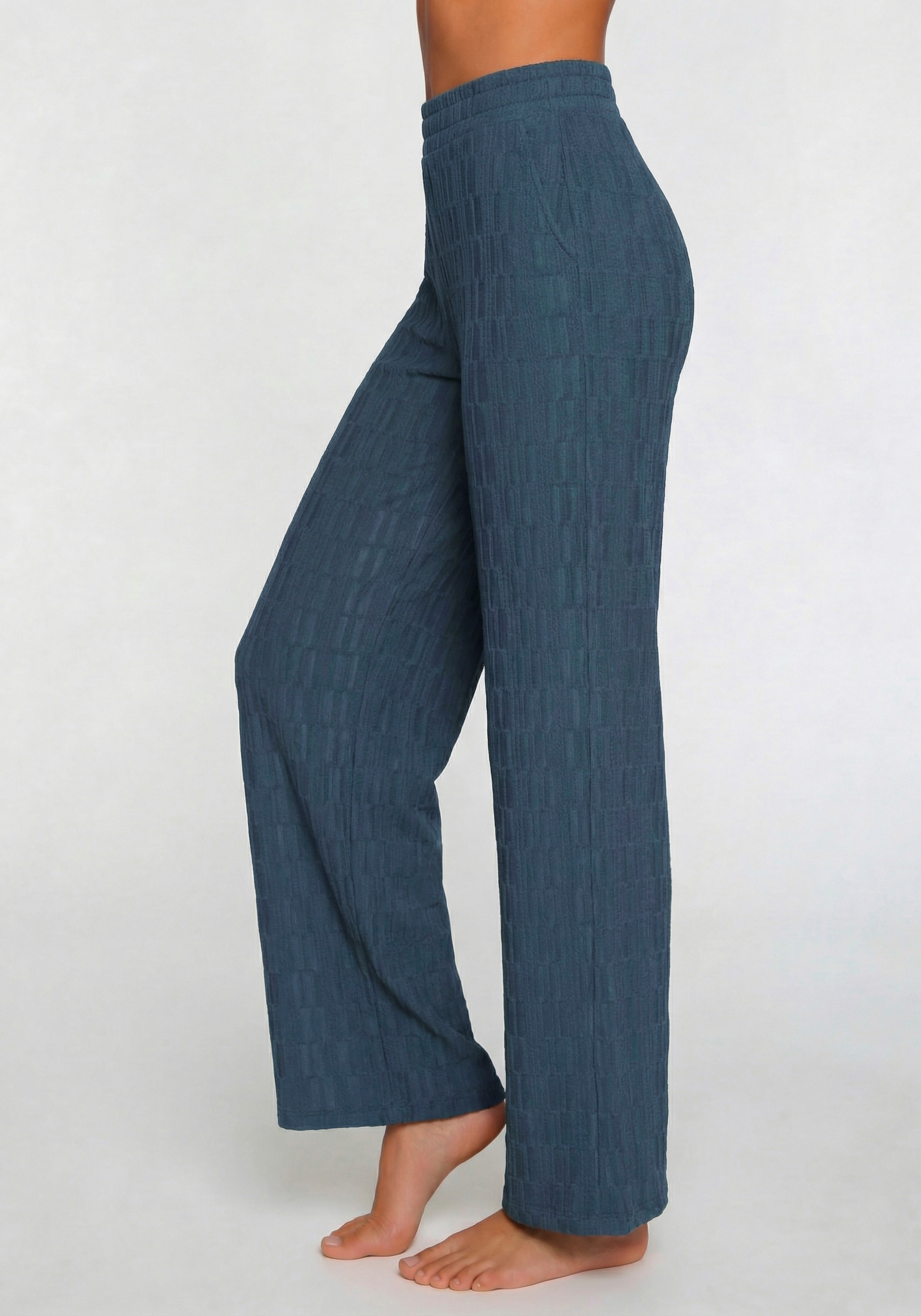 LASCANA Homewearhose »-Relaxhose«  lässige Form mit Wabendesign, Loung- und Homewear