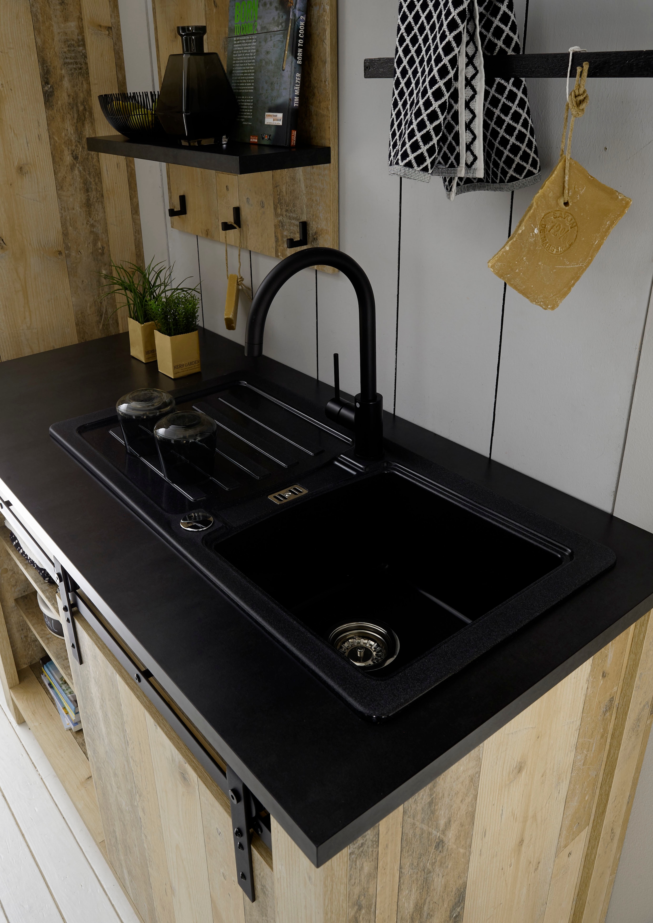 Home affaire Pantryküche »Sherwood« Breite 160 cm, ohne E-Geräte