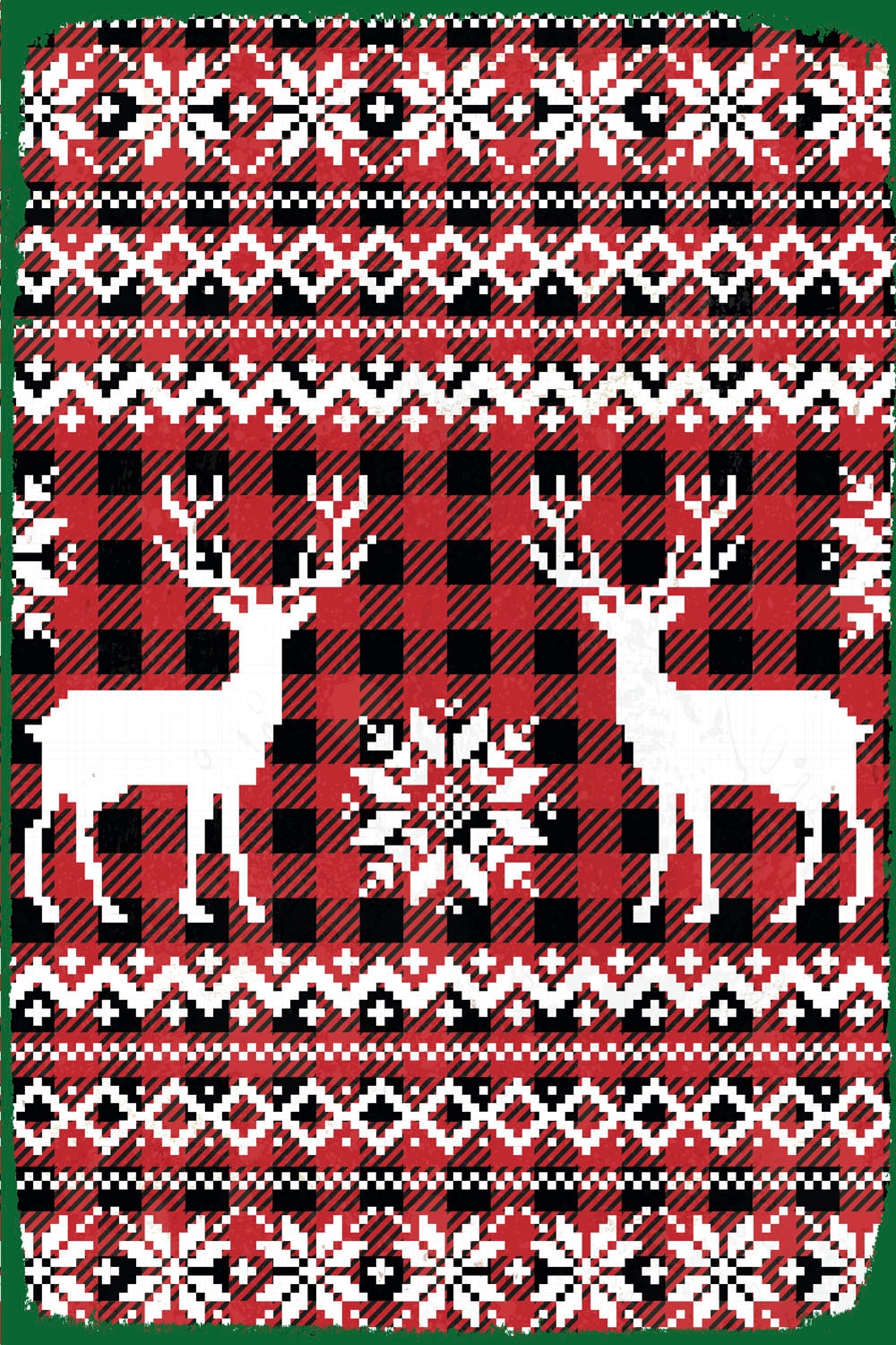 queence Metallbild »Christmas Spirit« Hirsch | Schneeflocken | Weihnachten 1 Stk. tlg. Stahlschilder