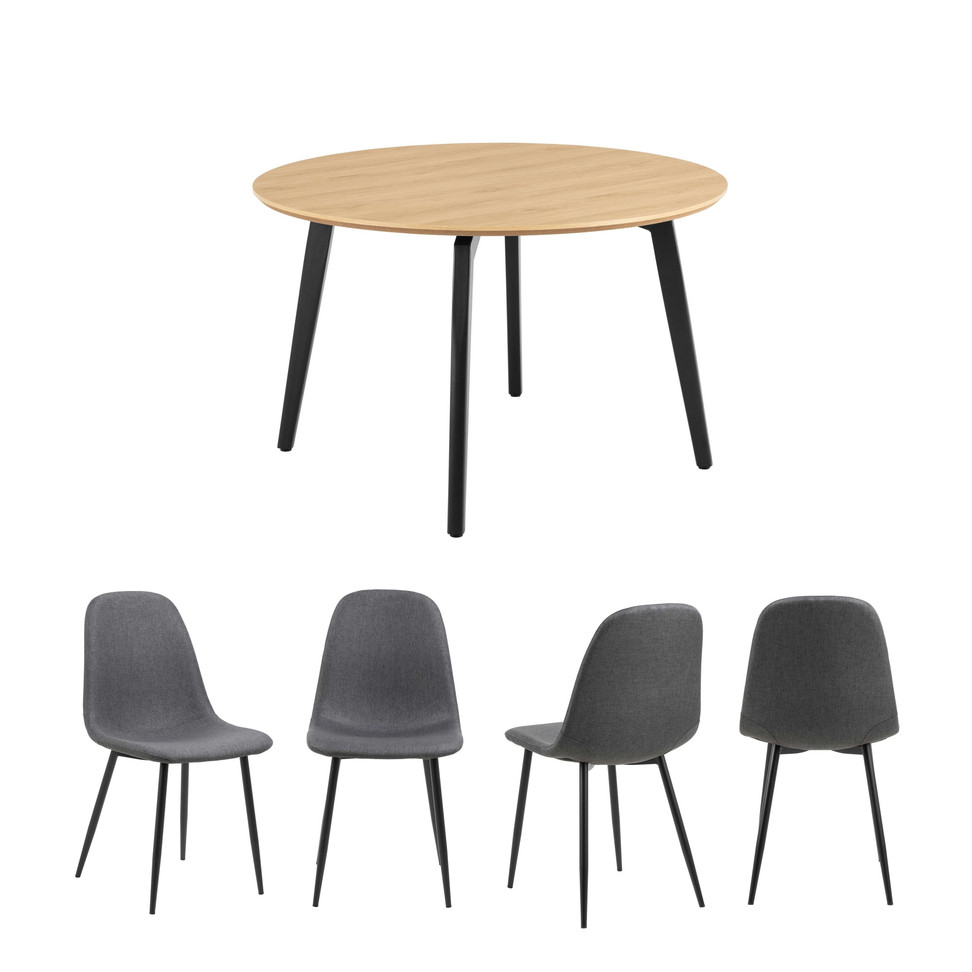 ACTONA GROUP Set de salle à manger »Essgruppe, Speisetisch mit Wohnzimmerstühlen« Ensemble, 1 table + 4 chaises, 5 cuis tlg.