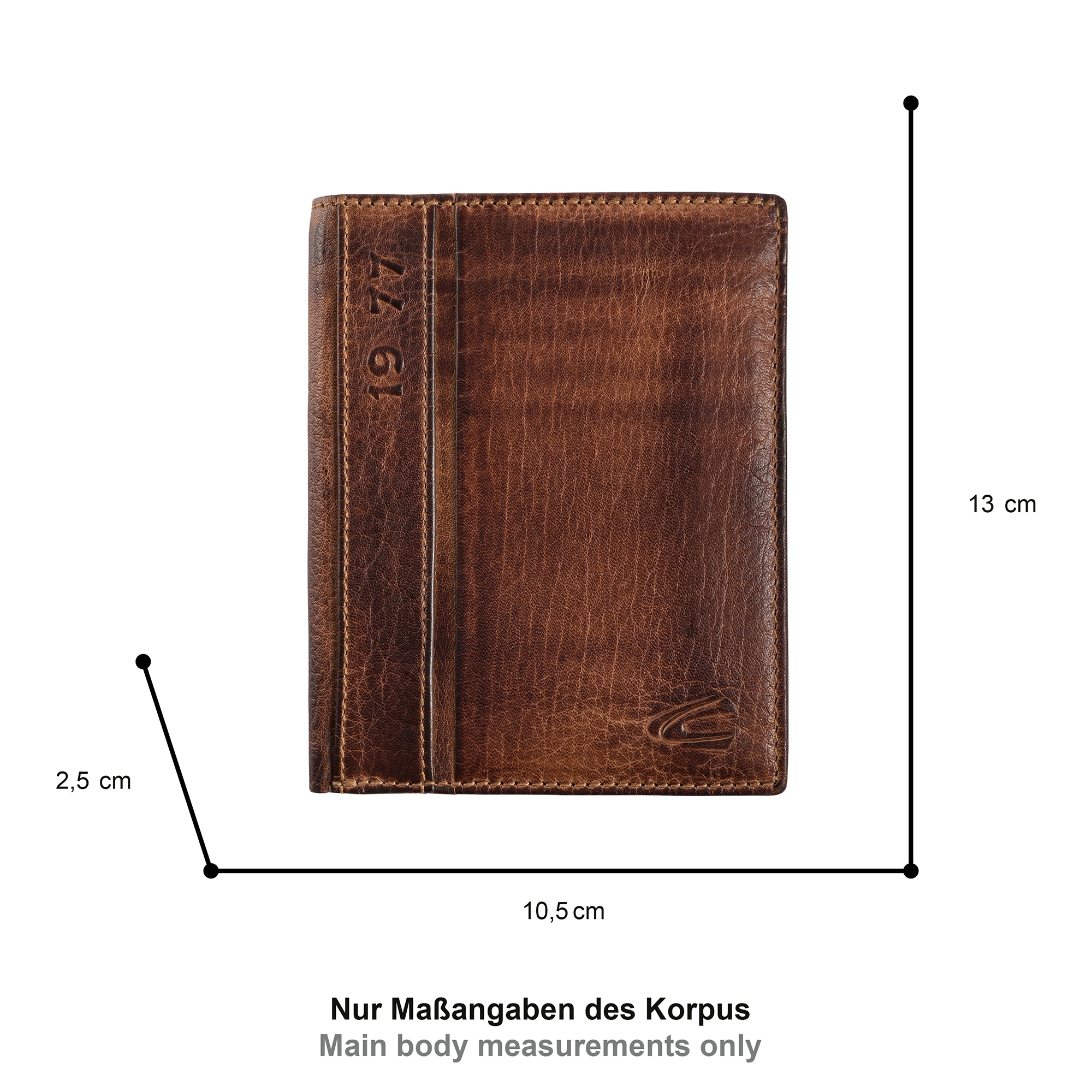 camel active Porte-monnaie »Melbourne« aus hochwertigem Rindsleder mit kernigen Nähten im Used Look