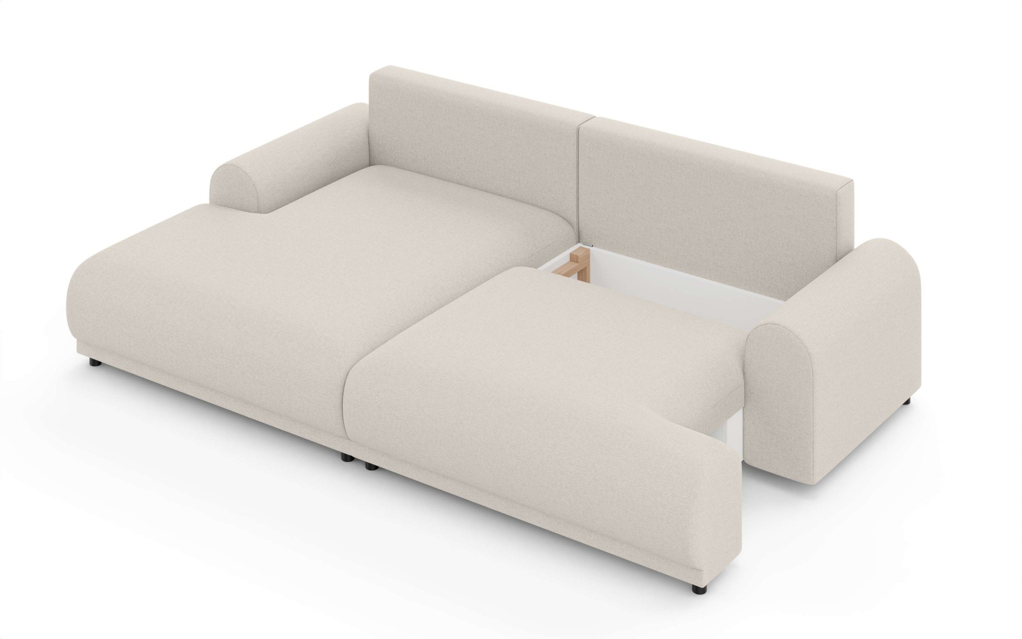Home affaire Canapé d'angle »Marsby, mit Bettfunktion und Bettkasten, Masse: B/H/T 242/65/145 cm« L-Form mit Wellenunterfederung, Recamiere links oder rechts bestellbar