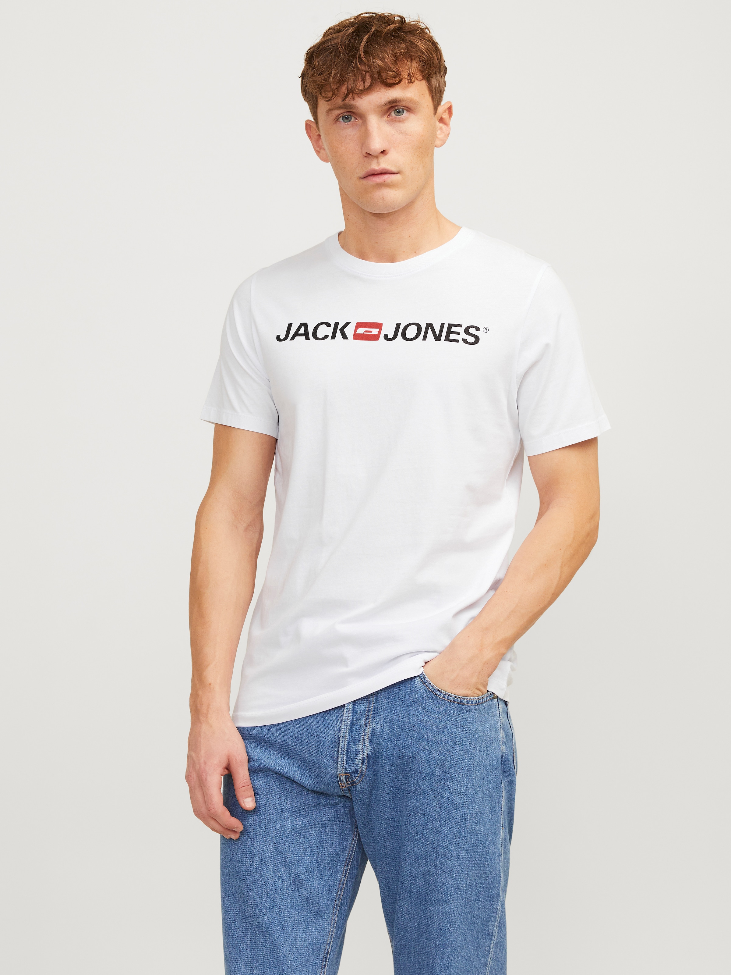 Jack & Jones Rundhalsshirt »JJECORP im 3er Pack mit Print und Rundhalsausschnitt« Packung, 3er-Pack, 3 Stk. unifarben, modisch, regular fit, Baumwolle, Rundhals