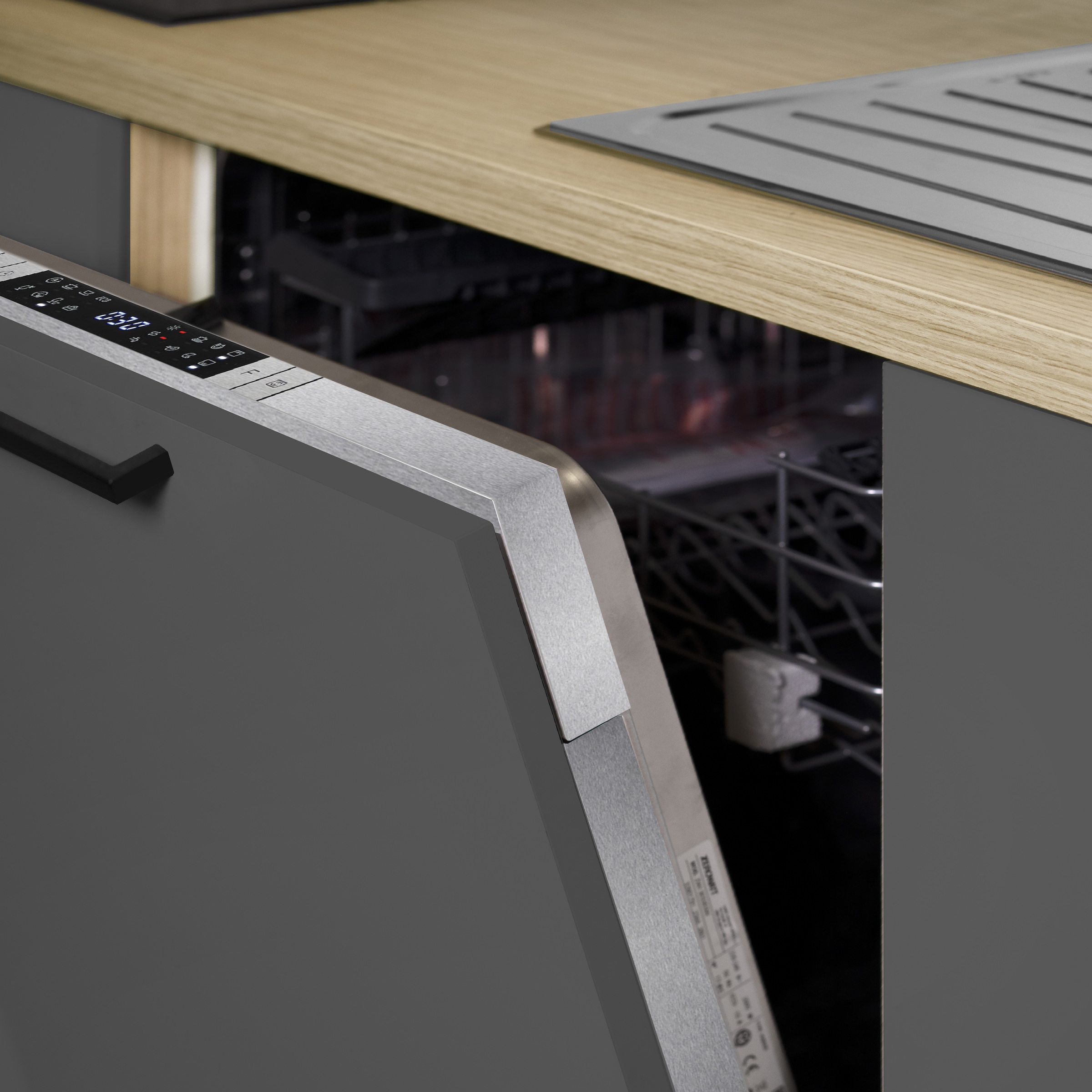 KOCHSTATION Kitchenette »Luna, Küchenblock, Kücheninsel, Hängeschrank, Made in Italy« 3er-Set, Metallgriffe, Soft-Close-Funktion, inklusive Spüle