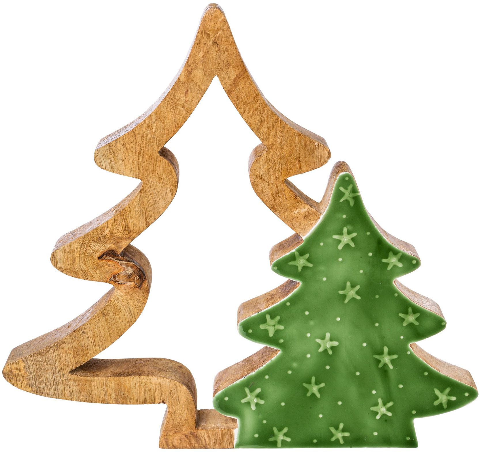 Creativ green Dekoobjekt »Set aus Kunst-Tannenbäumchen und Deko-Figur« ideal zum schnellen Dekorieren