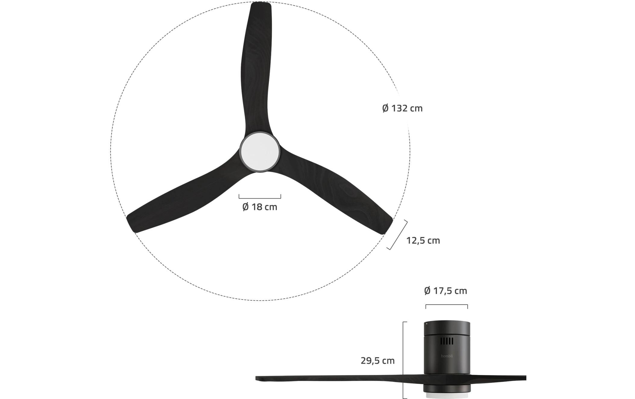 Hombli Ventilateur de plafond »1320 mm« 132 cm Durchmesser