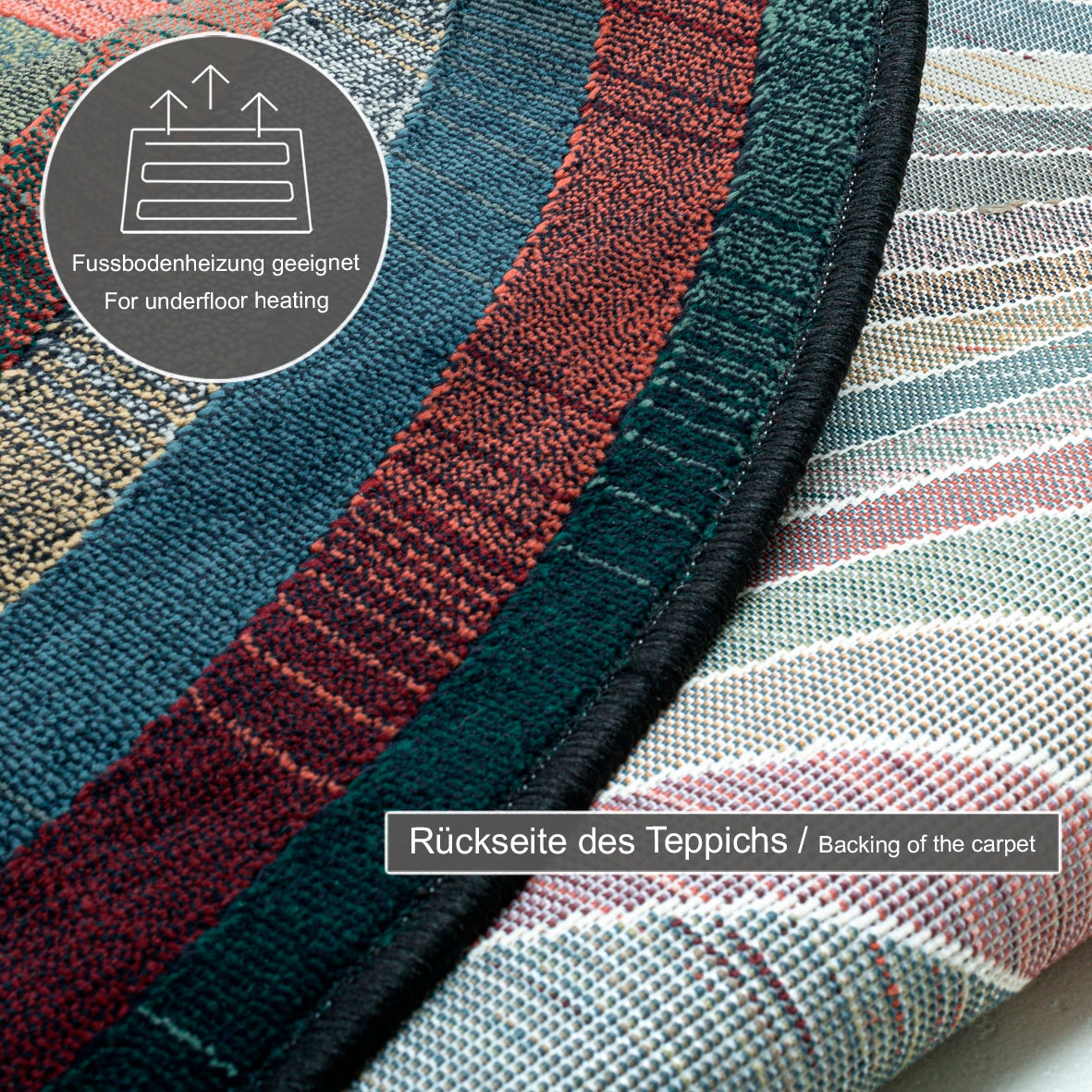 THEKO Tapis »Gabiro 001« Rond 10 mm Höhe gewebt, ideal im Wohnzimmer & Schlafzimmer