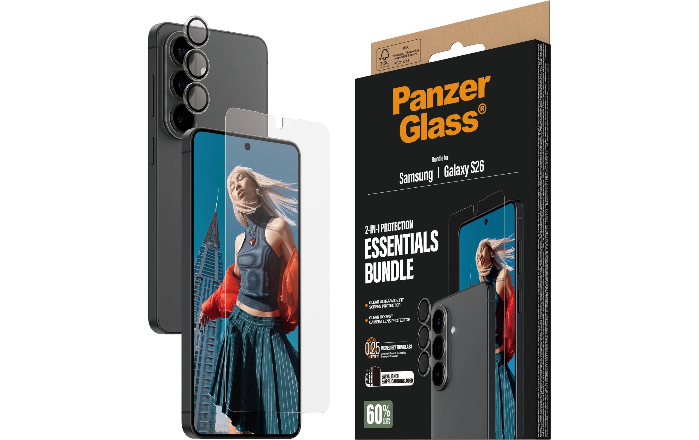 PanzerGlass Verre de protection pour appareil photo »Hoops 2-in-1 Bundle Galaxy S26«