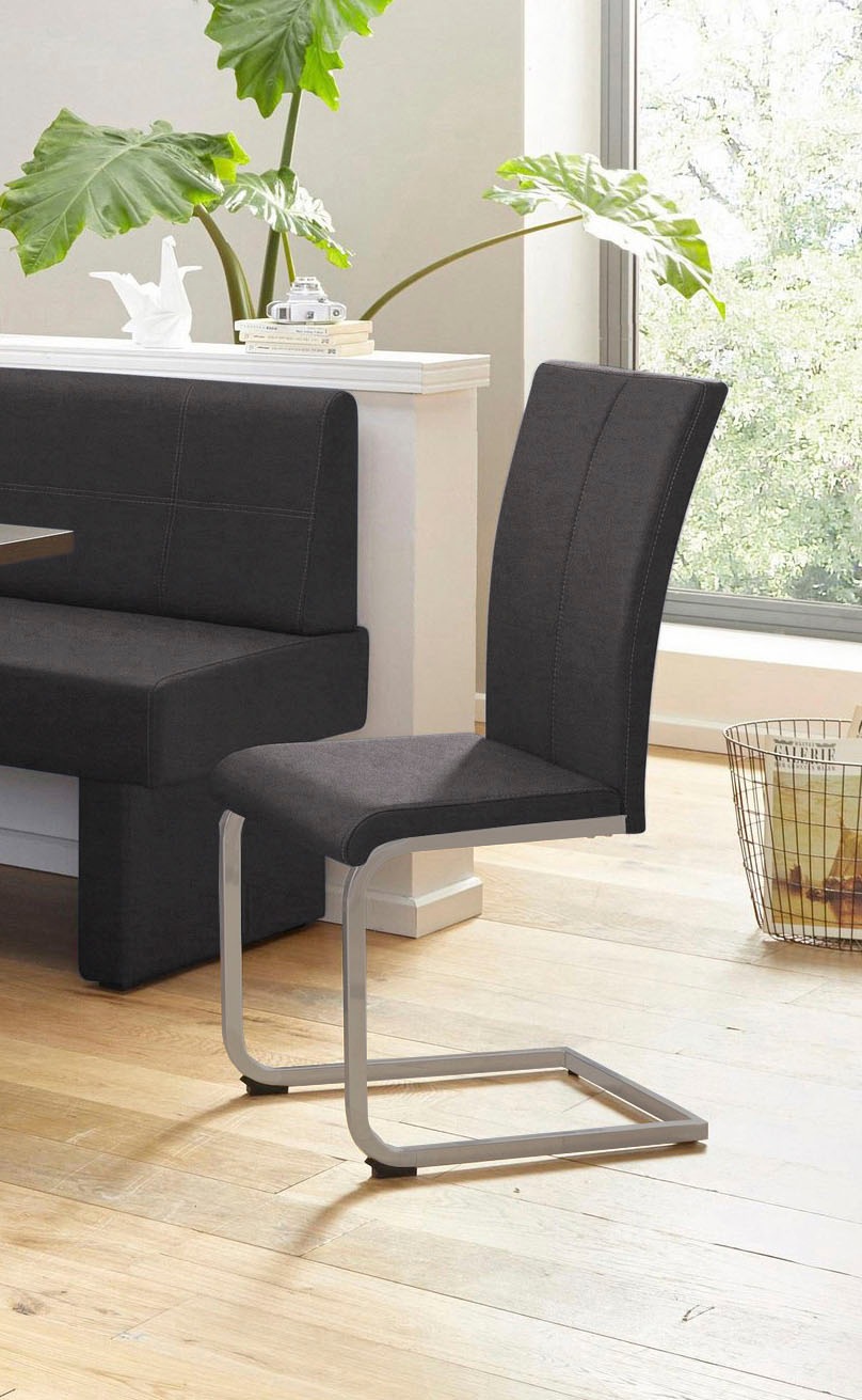 Home affaire Chaise cantilever »Nils« (Ensemble) 2 cuisStuhl belastbar bis 120 Kg, Gestell Metall im Chrom-Look oder Schwarz