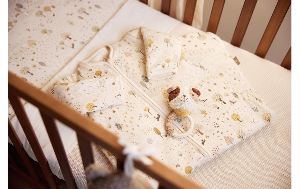 Jollein Sac de couchage pour bébé »Tiny Park 90 cm« Sac de couchage doublé avec manches amovibles