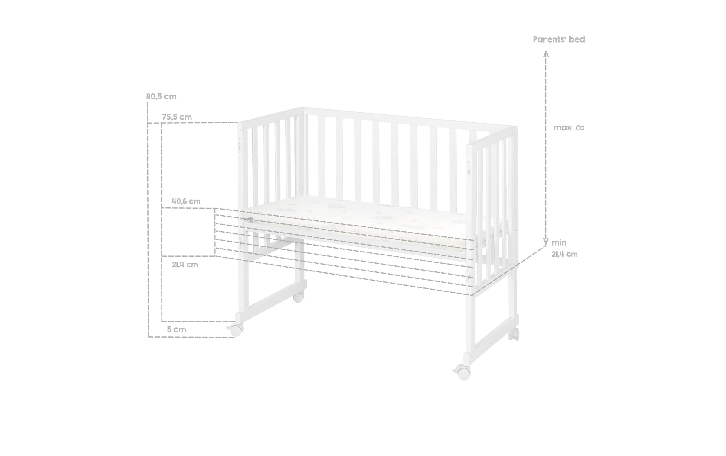 roba® Babybett »Stubenbett inklusive Matratze Canvas-Barriere Mesh-Umrandung«
