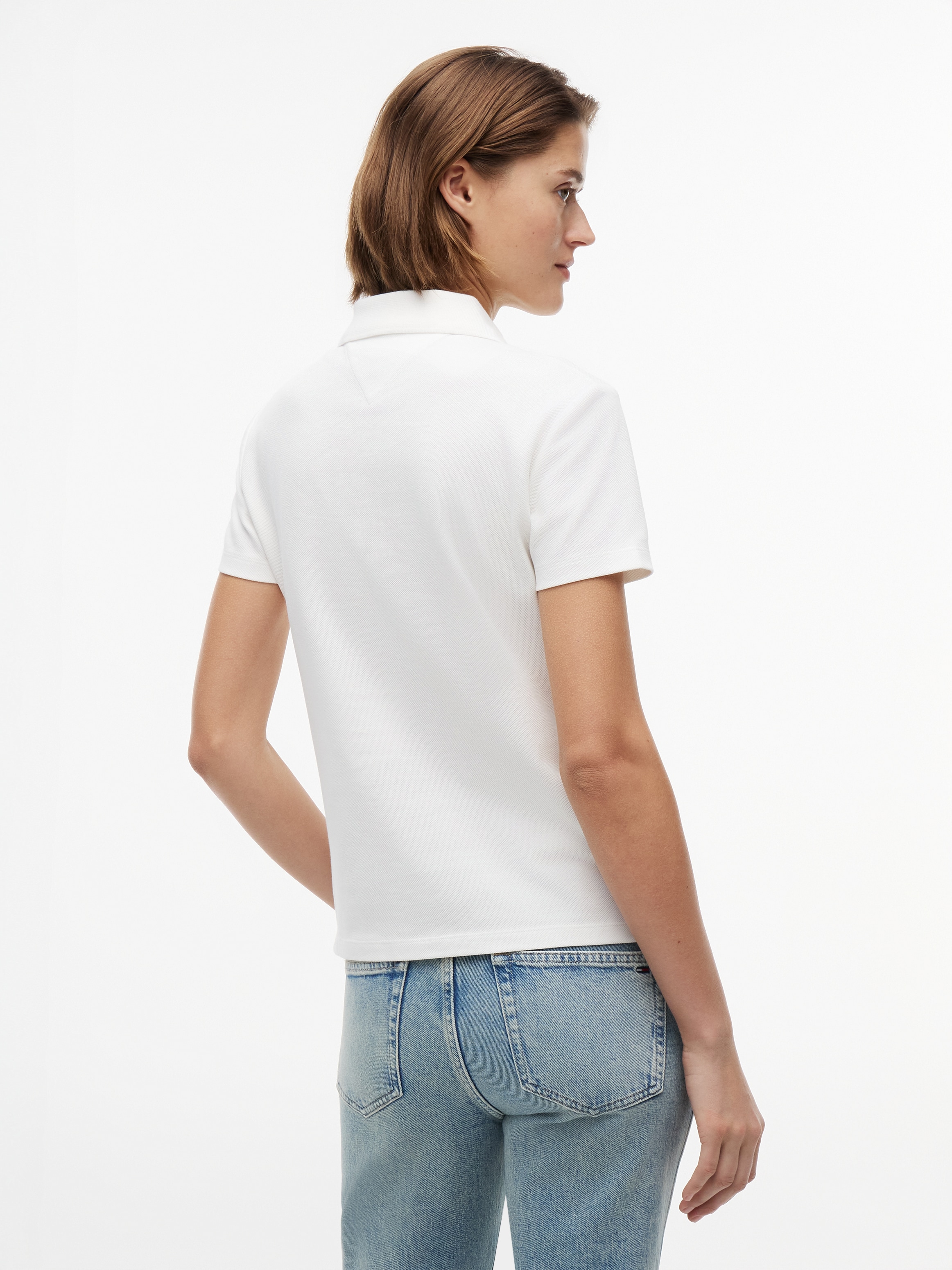 Tommy Jeans Polo »TJW SLIM ESSENTIAL SS POLO« Mélange de coton, coupe slim