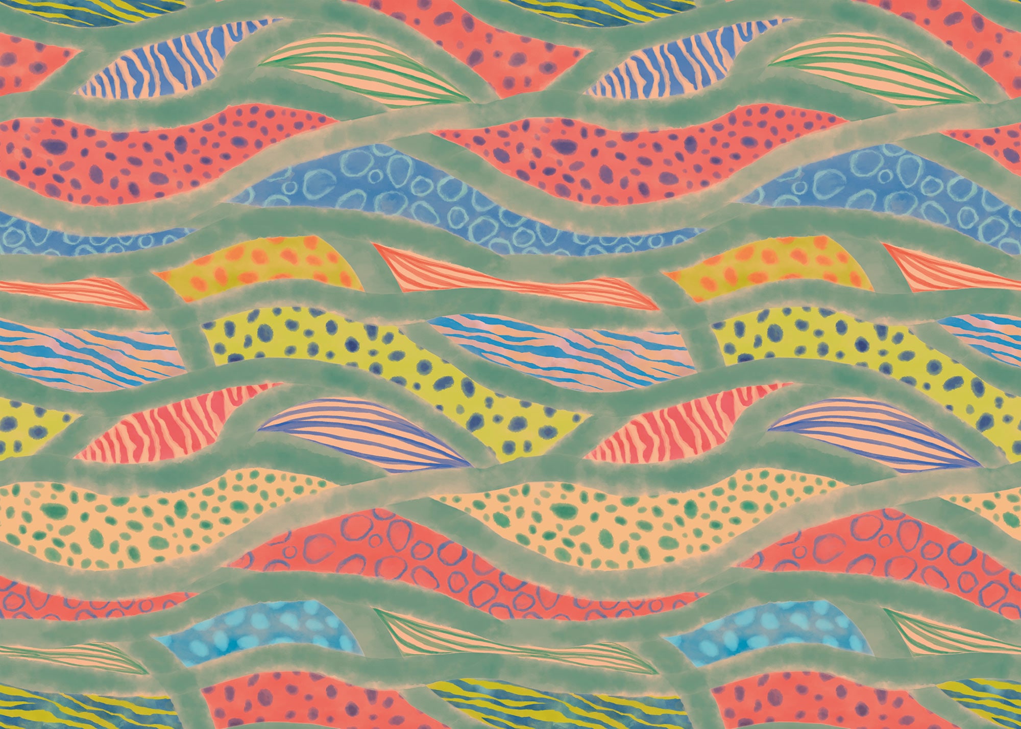 Komar Fototapete »Komar Vlies Fototapete - Wave Symphony - Grösse 350 x 250 cm« bedruckt glatt