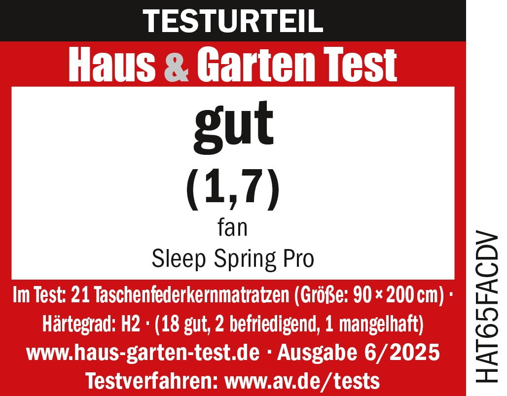 fan Matelas à ressorts ensachés »Sleep Spring Pro, Boxspringmatratze m. Thermogelauflage, 90x200 & mehr« 33 cm hoch 1-tlg., 1 cuis tlg. Haus & Garten Test "GUT", getestet in Gr. 90x200, H2