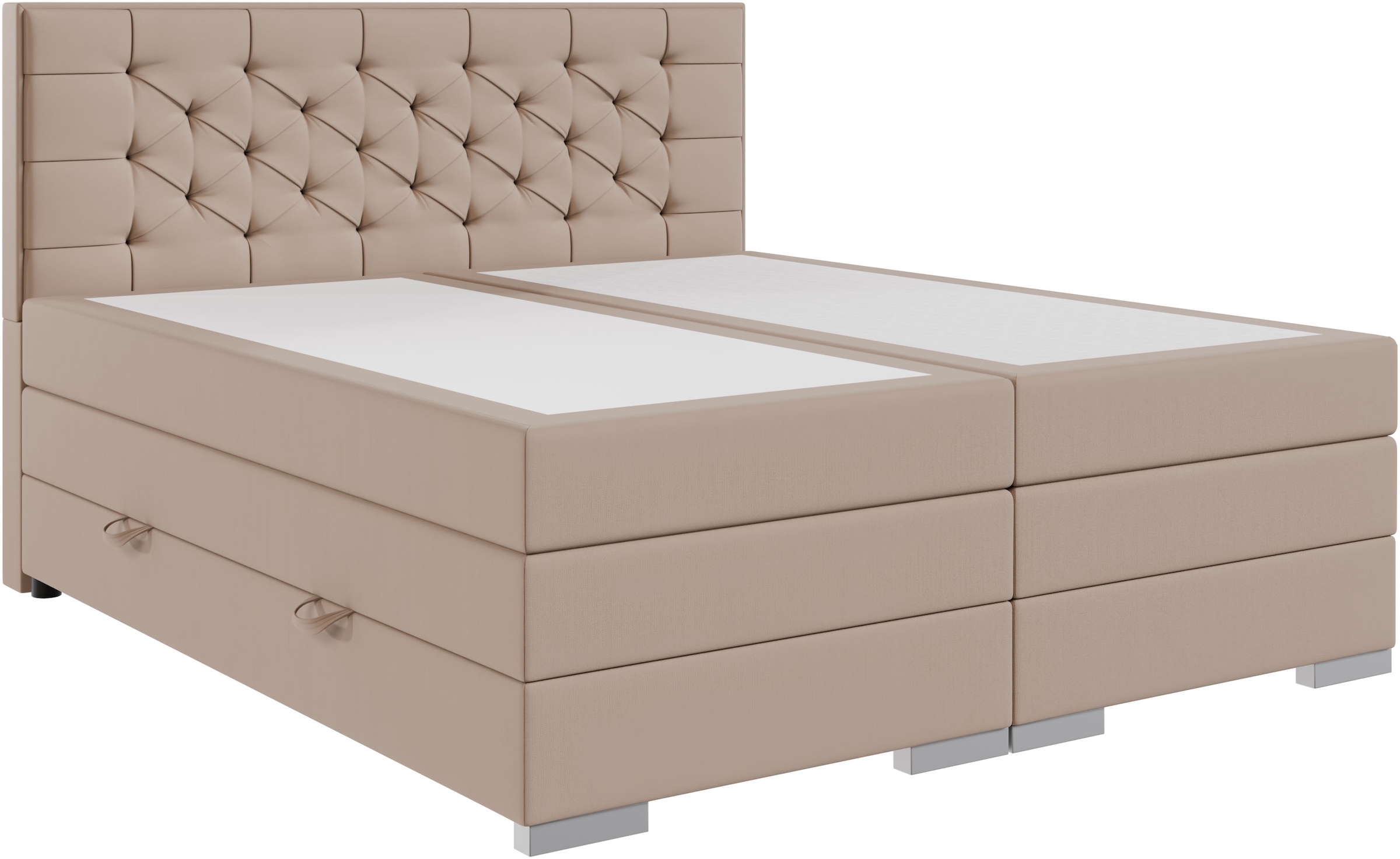 FORTE Lit boxspring »Lanciano« matelas à ressorts ensachés 7 zones avec deux degrés de fermeté (H2/H3),  disponible en largeurs 140 cm, 160 cm & 180 cm