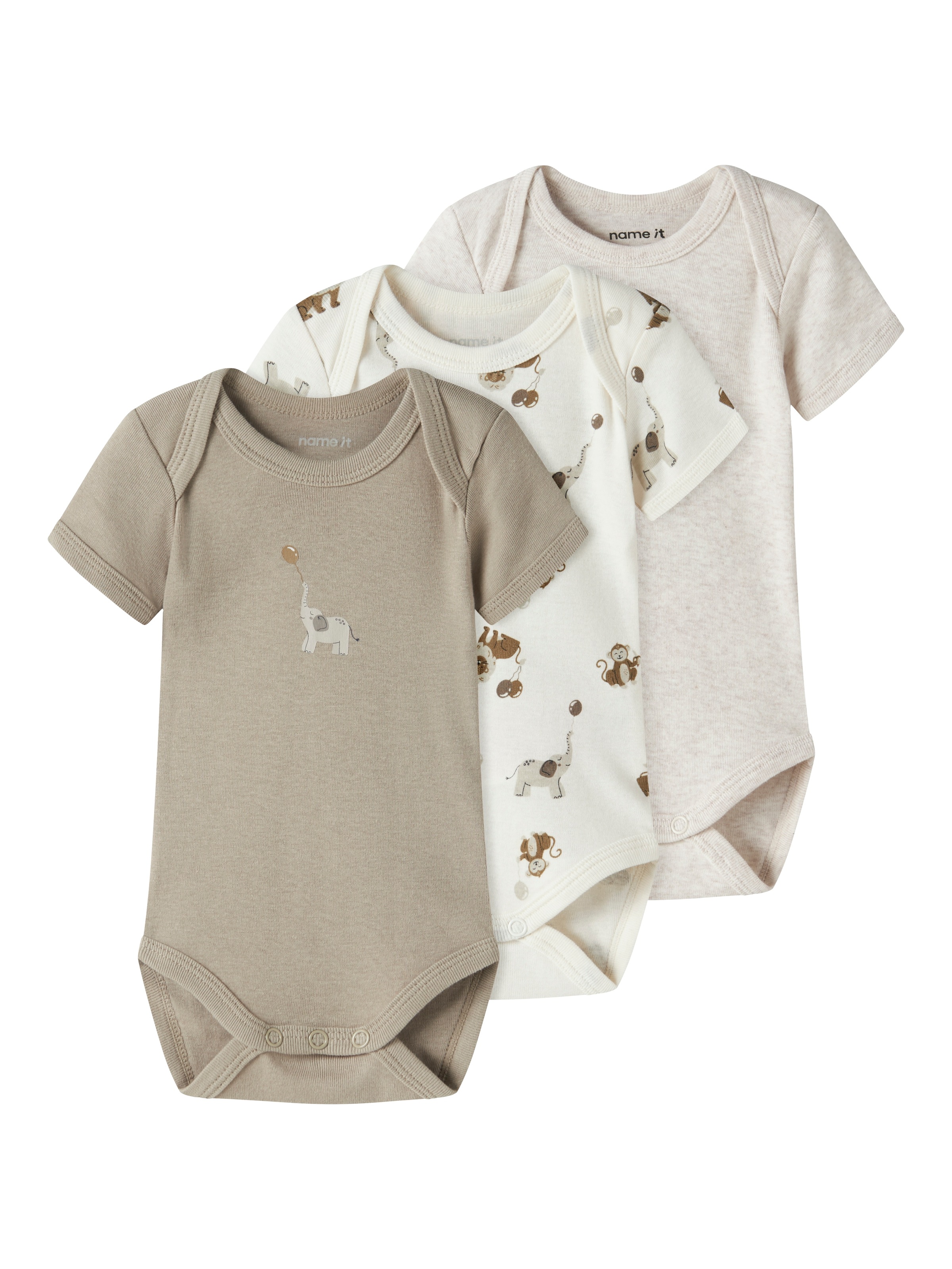 Name It Kurzarmbody »NBNBODY 3P SS ANIMAL NOOS« Packung, 3 tlg.