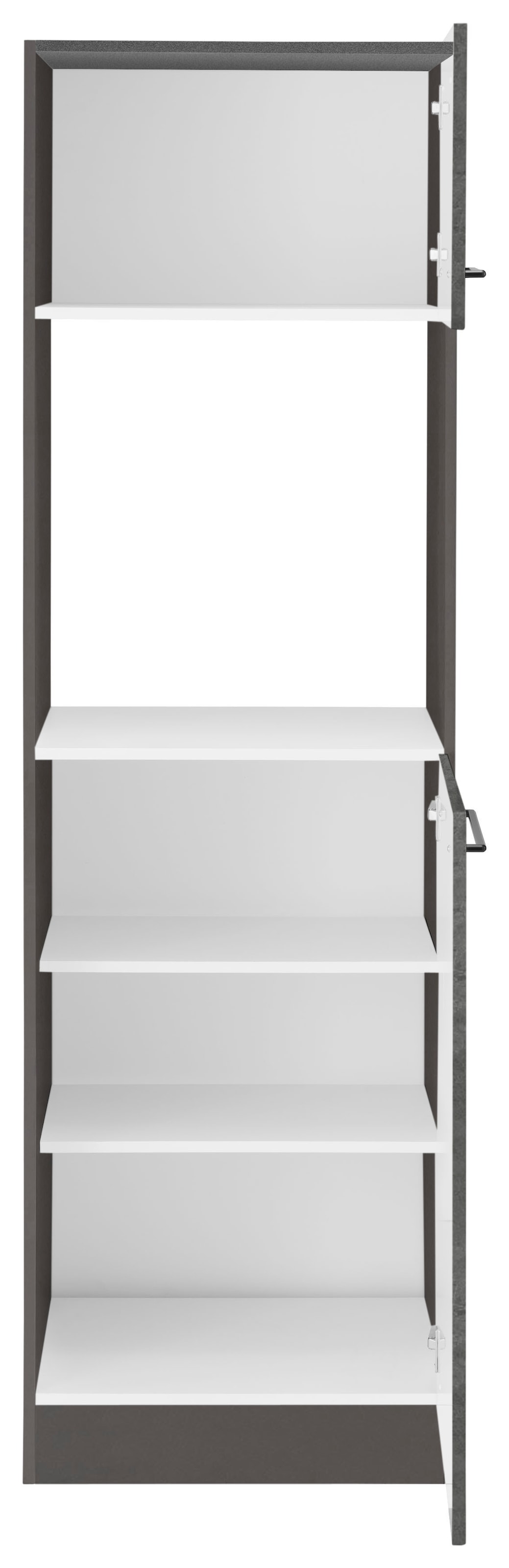 KOCHSTATION Armoire d'encastrement pour four »KS-Tulsa« 60 cm de large, 200 cm de haut, pour four encastrable, poignées métal noires