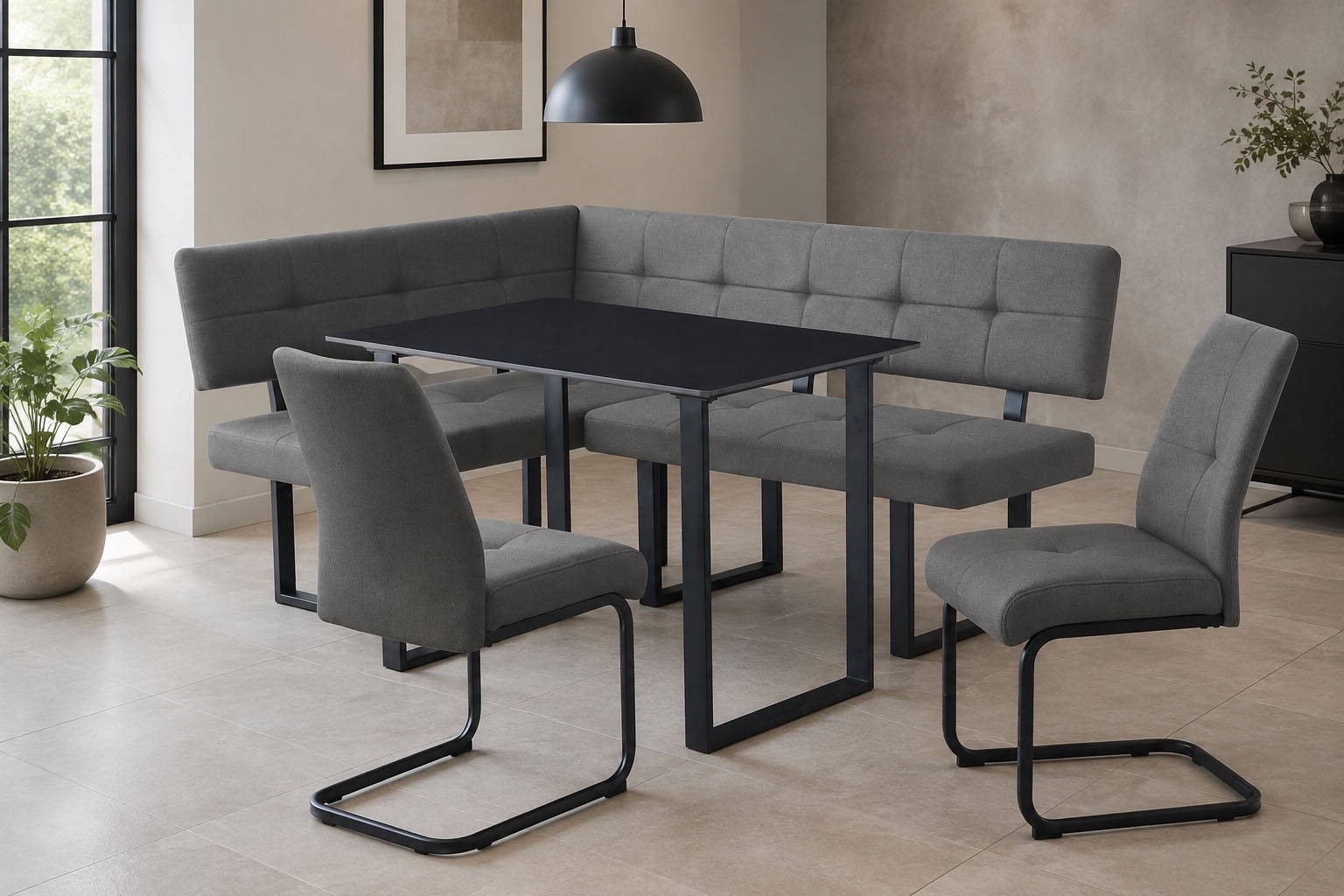 GOODproduct Chaise cantilever »Alabama, 2er-Set, Federkern« (Ensemble) 2 cuisgemütlicher Esszimmerstuhl mit Federkern und robustem Webstoff
