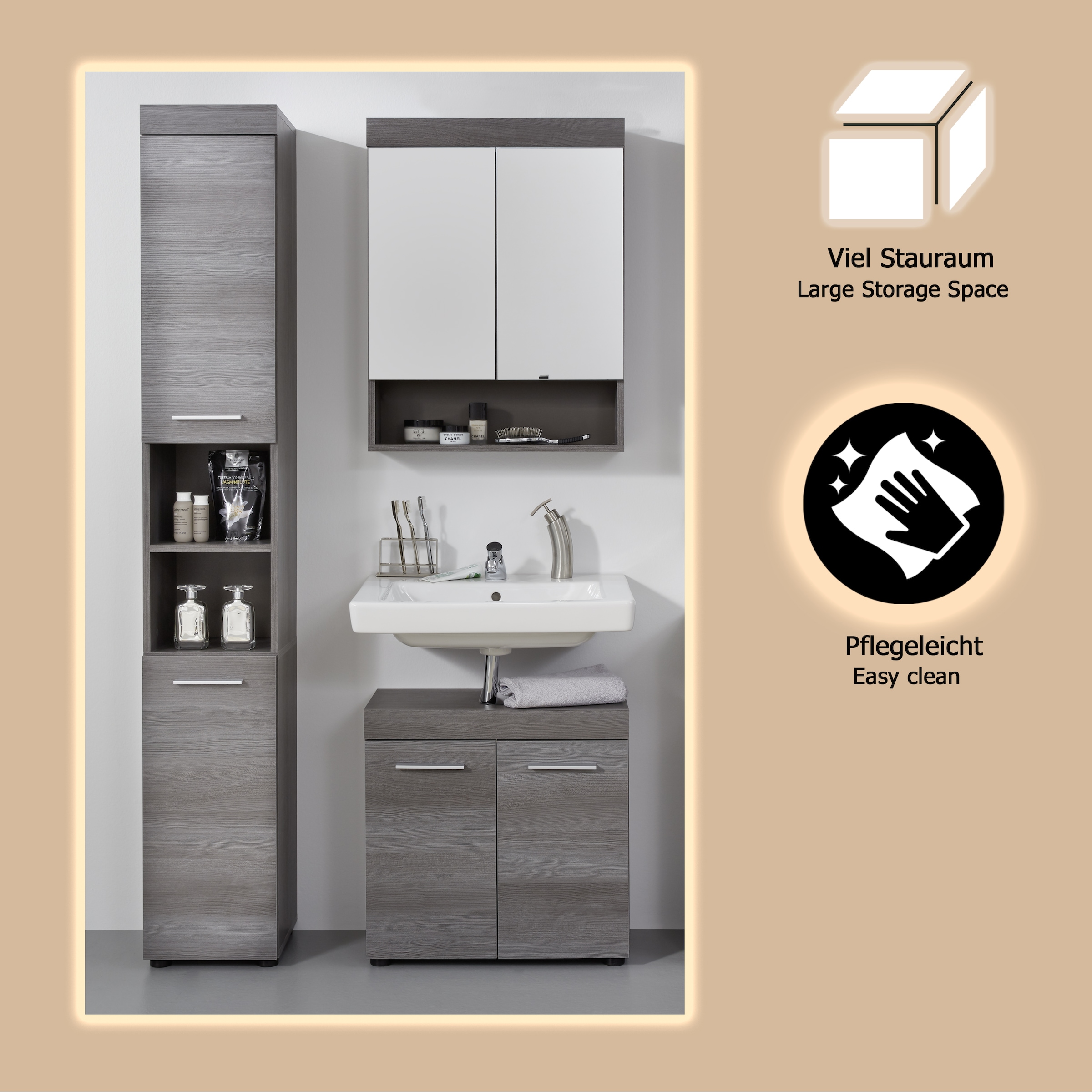 welltime Badmöbel-Set »Royan« Set, 3 Stk. tlg.