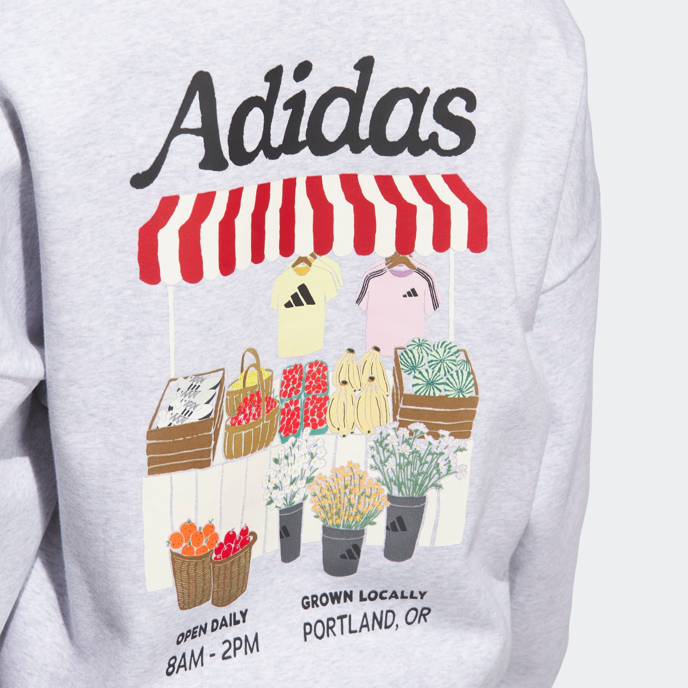 adidas Sportswear Sweatshirt »W FARMMKT SWT«, mit bunter Grafik, ohne Verschluss, lässige Form, aus Baumwollmix
