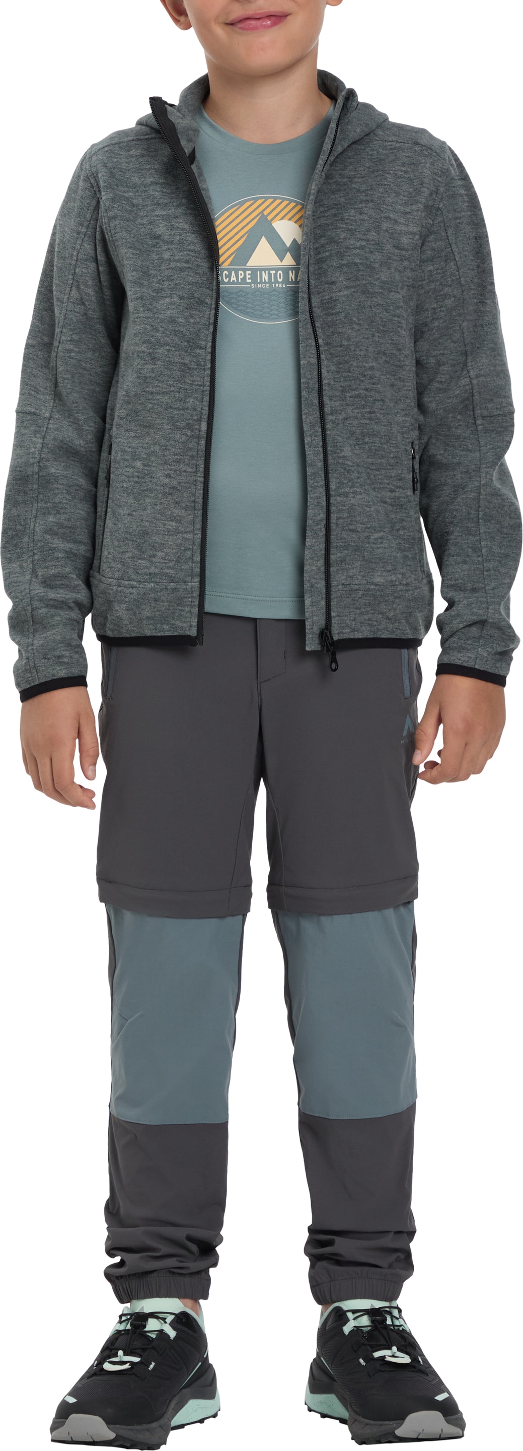 McKINLEY Veste polaire »JU.-FLEECE-JACKE CHOCO FZ HD FL B« avec capuche mit Kapuze, Reissverschlusstaschen, elastische Kanten