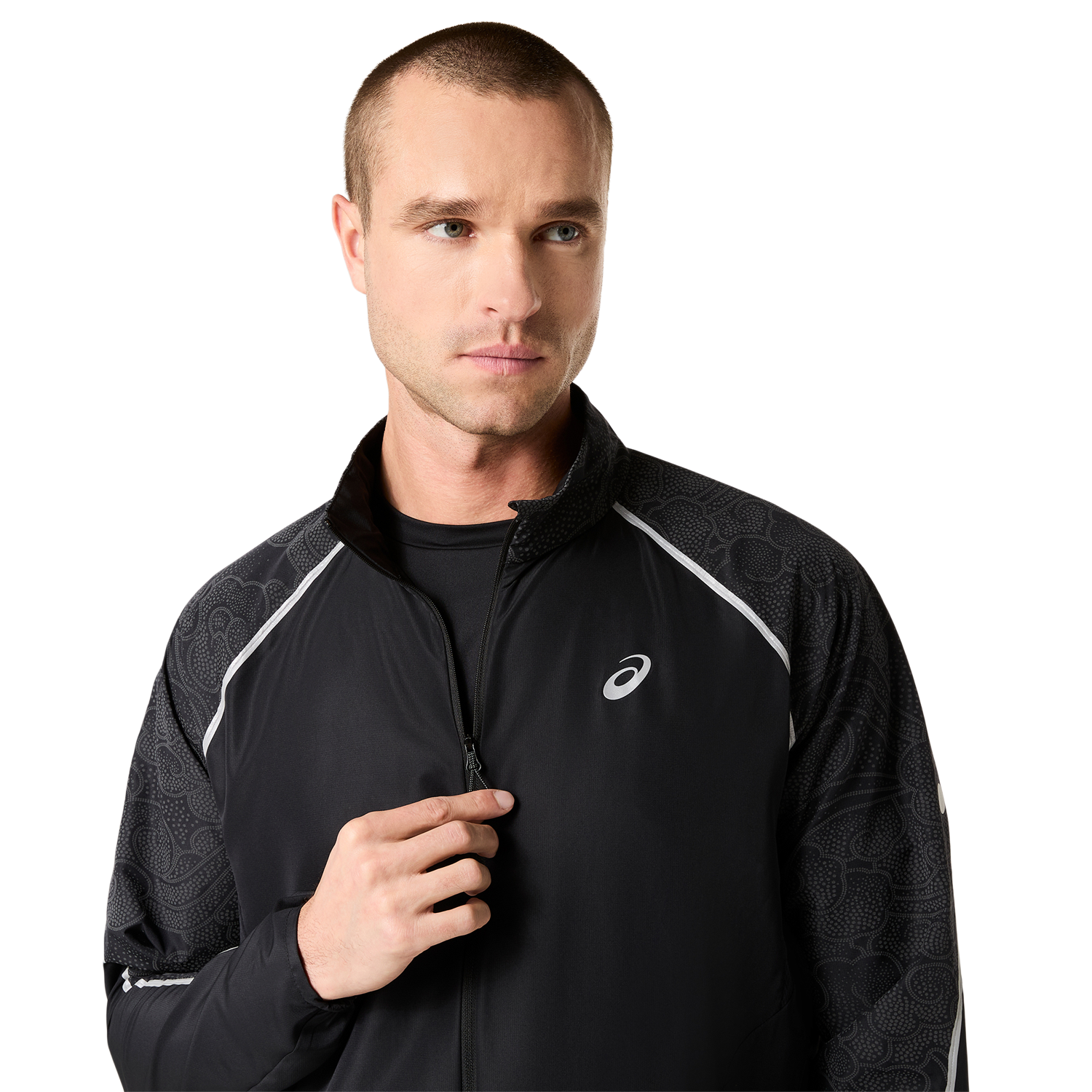 Asics Veste de course à pied »ROAD LITE-SHOW JACKET« Respirant, réfléchissant, poche pour smartphone