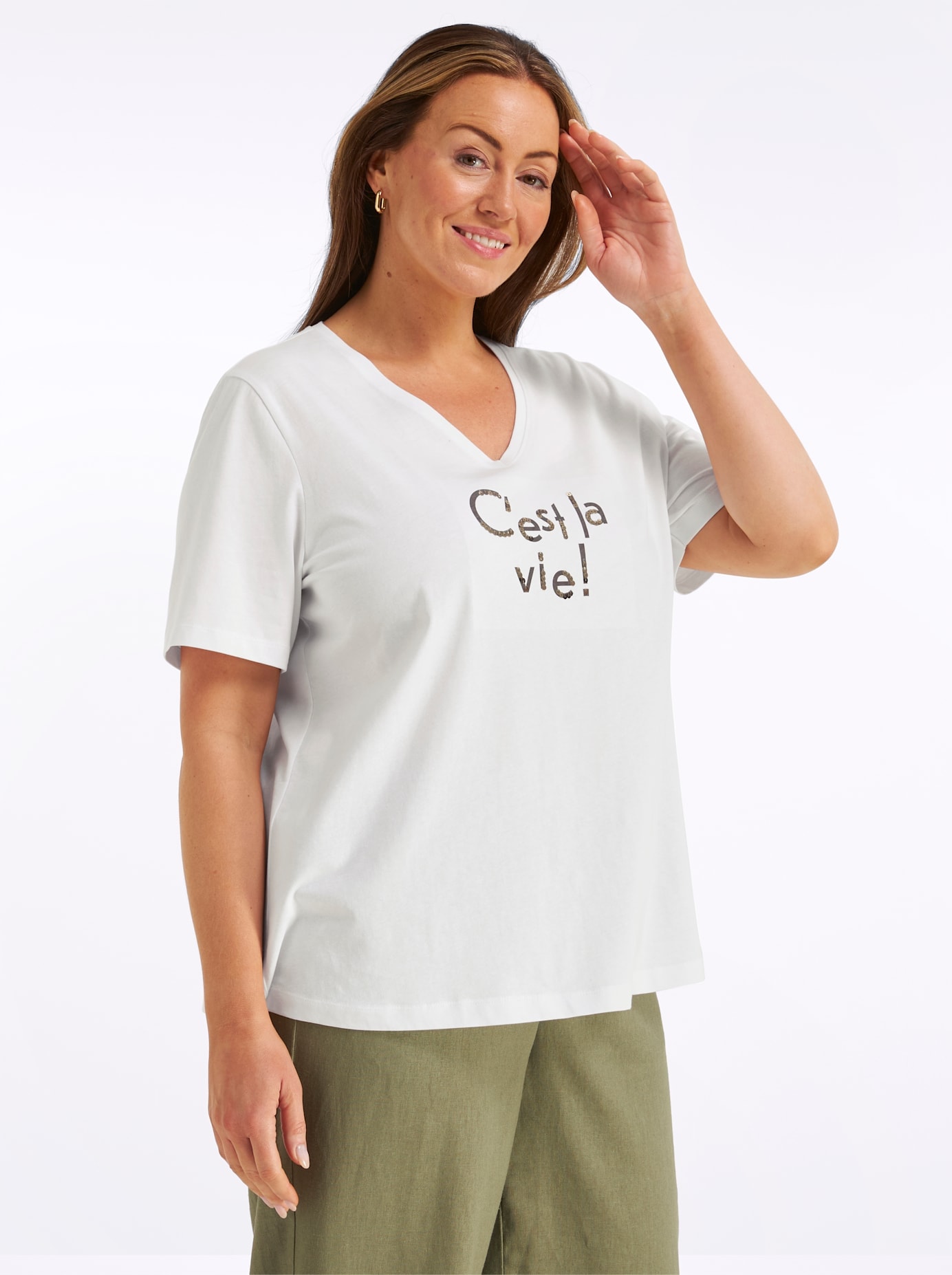 Sheego T-shirt en V »Shirt« 1