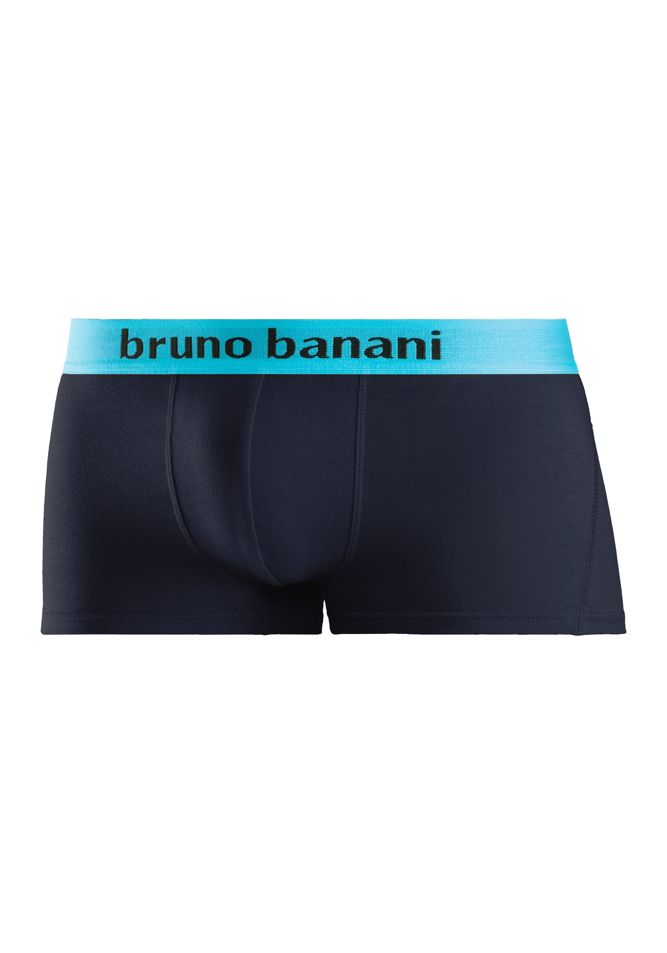 Bruno Banani Hipster Packung, 4 Stk. knapp sitzende Boxershorts mit Logo Webbund aus Baumwollmischung