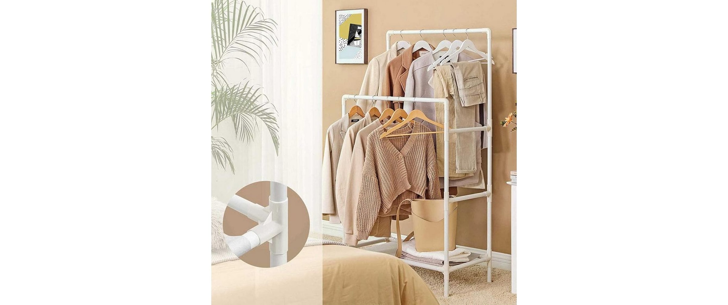 SONGMICS Garderobenständer »154 cm, Weiss«