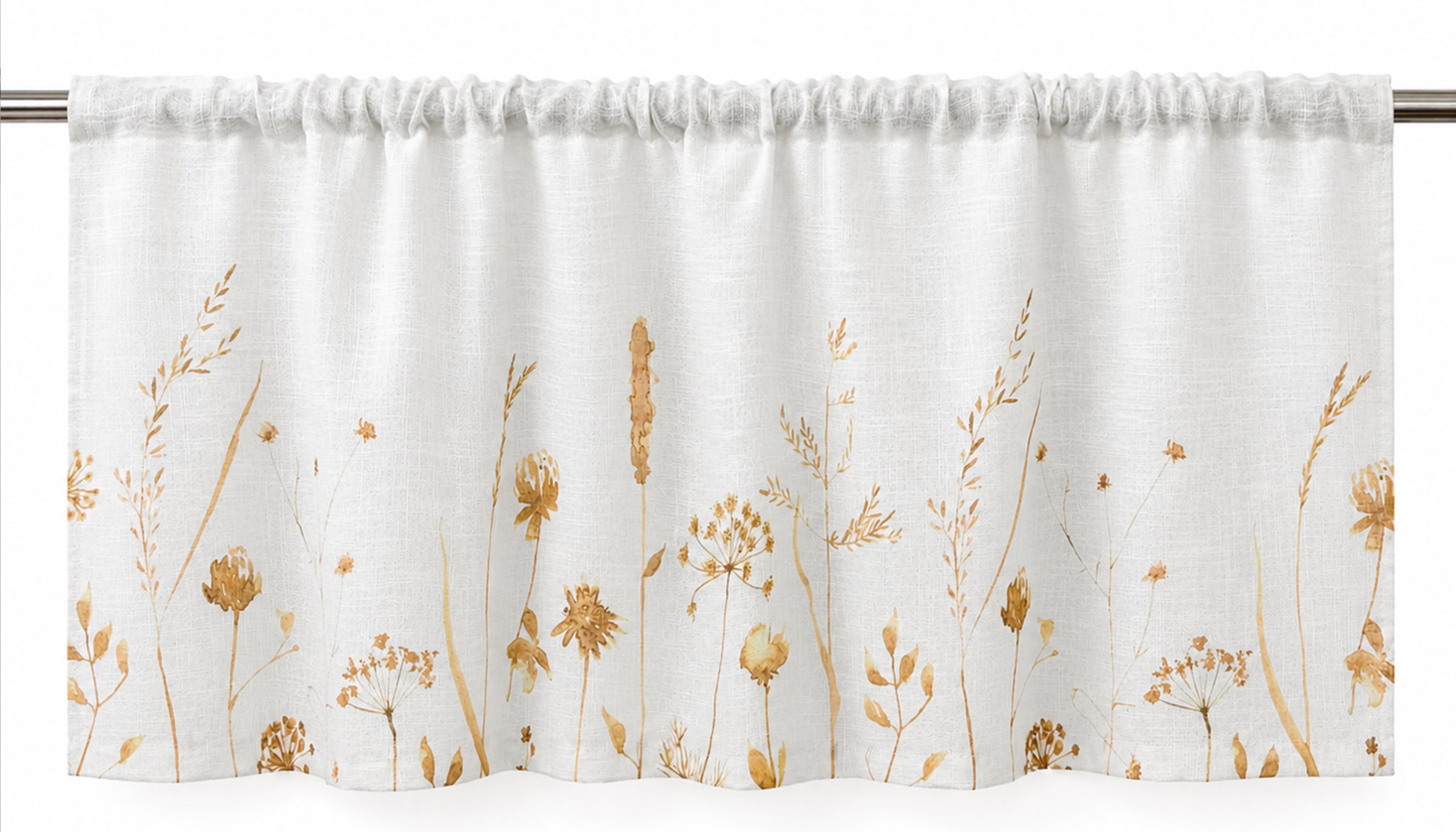 GOODproduct Rideau à vitres »Rikkert« Passage tige 1 cuis tlg. protection contre la lumière, aspect lin avec motif naturel, différentes tailles