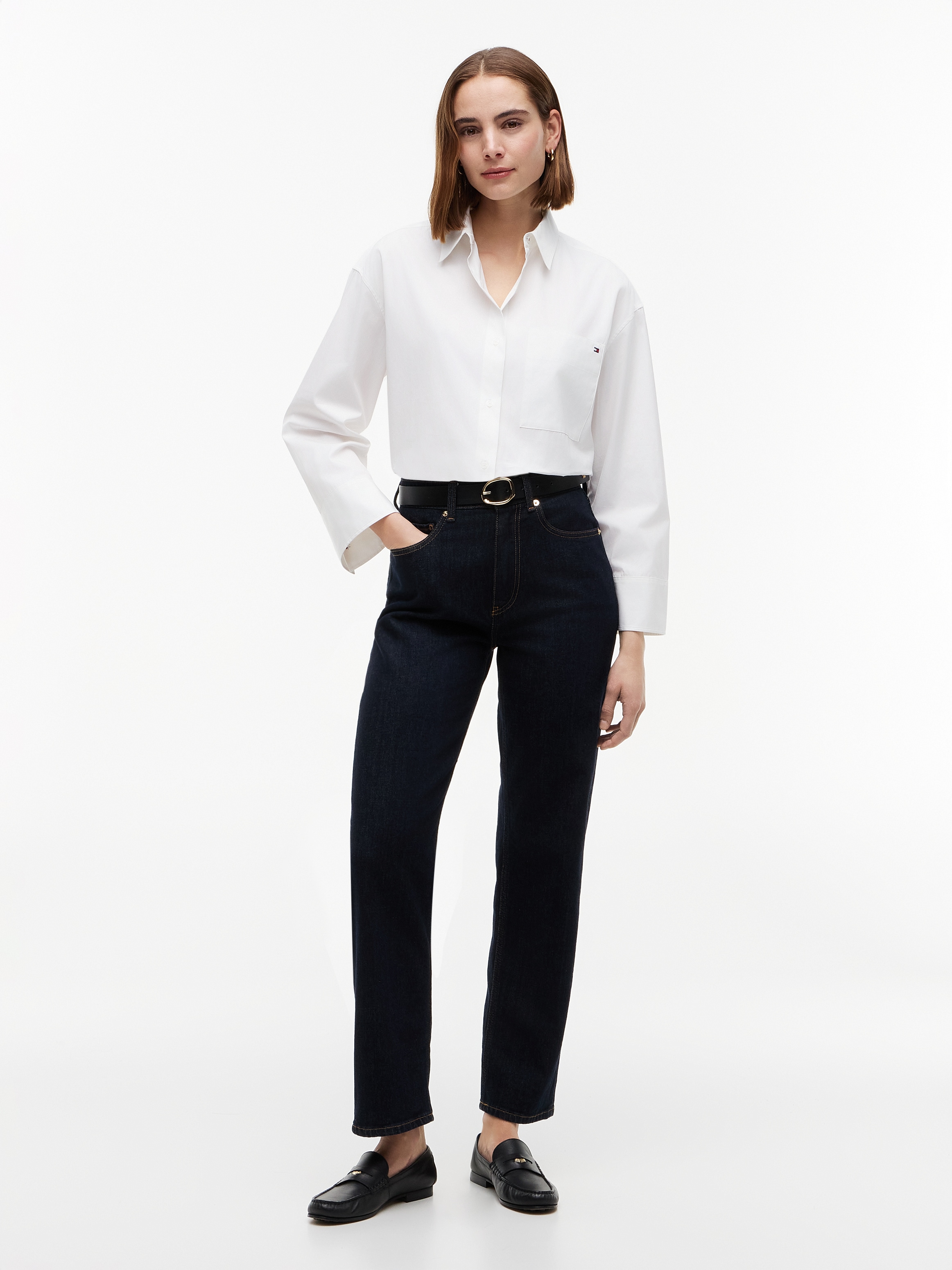 Tommy Hilfiger Hemdbluse »MODERN REG POPLIN LS SHIRT« Baumwolle, Brusttasche, regular fit