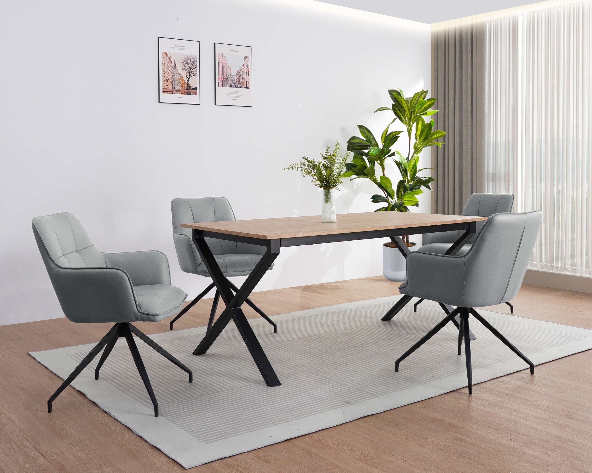 GOODproduct Chaise de salle à manger »Cardiff« () 1 cuisSitzschale 360° drehbar, Kunstleder Bezug, Sitzhöhe 49 cm