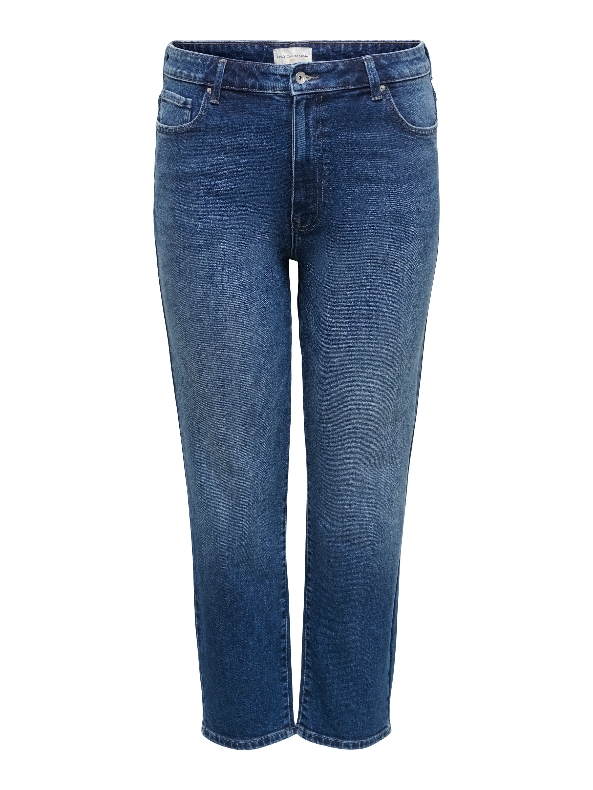 ONLY CARMAKOMA Jeans droit »CAREMILY STRETCH HW ST ANK DNM TAI440« mélange coton, taille haute