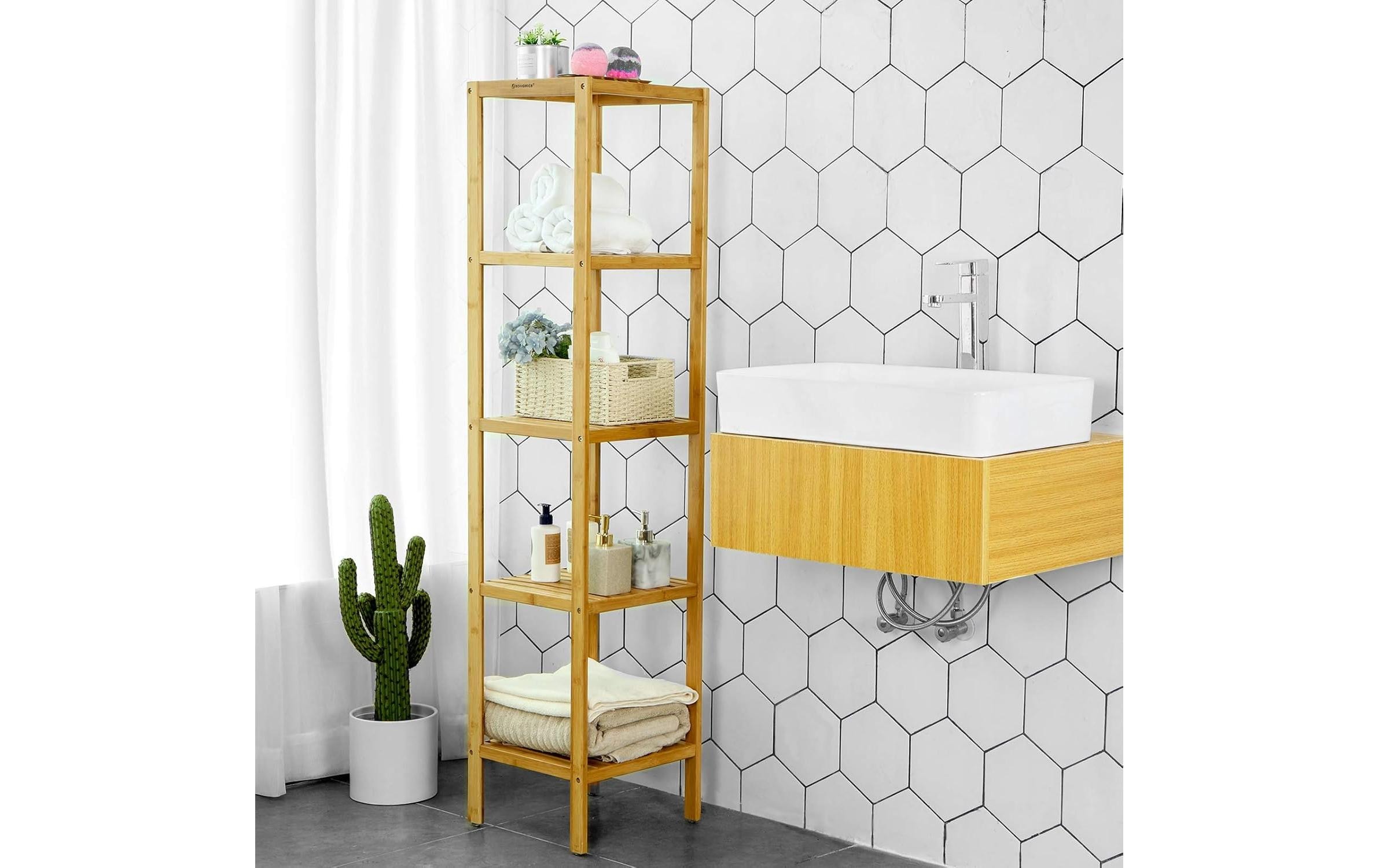 SONGMICS Regal »Songmics Bambus Standregal Braun«