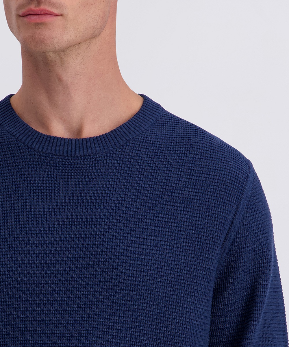 Pierre Cardin Rundhalspullover mit Waffelstruktur- Muster