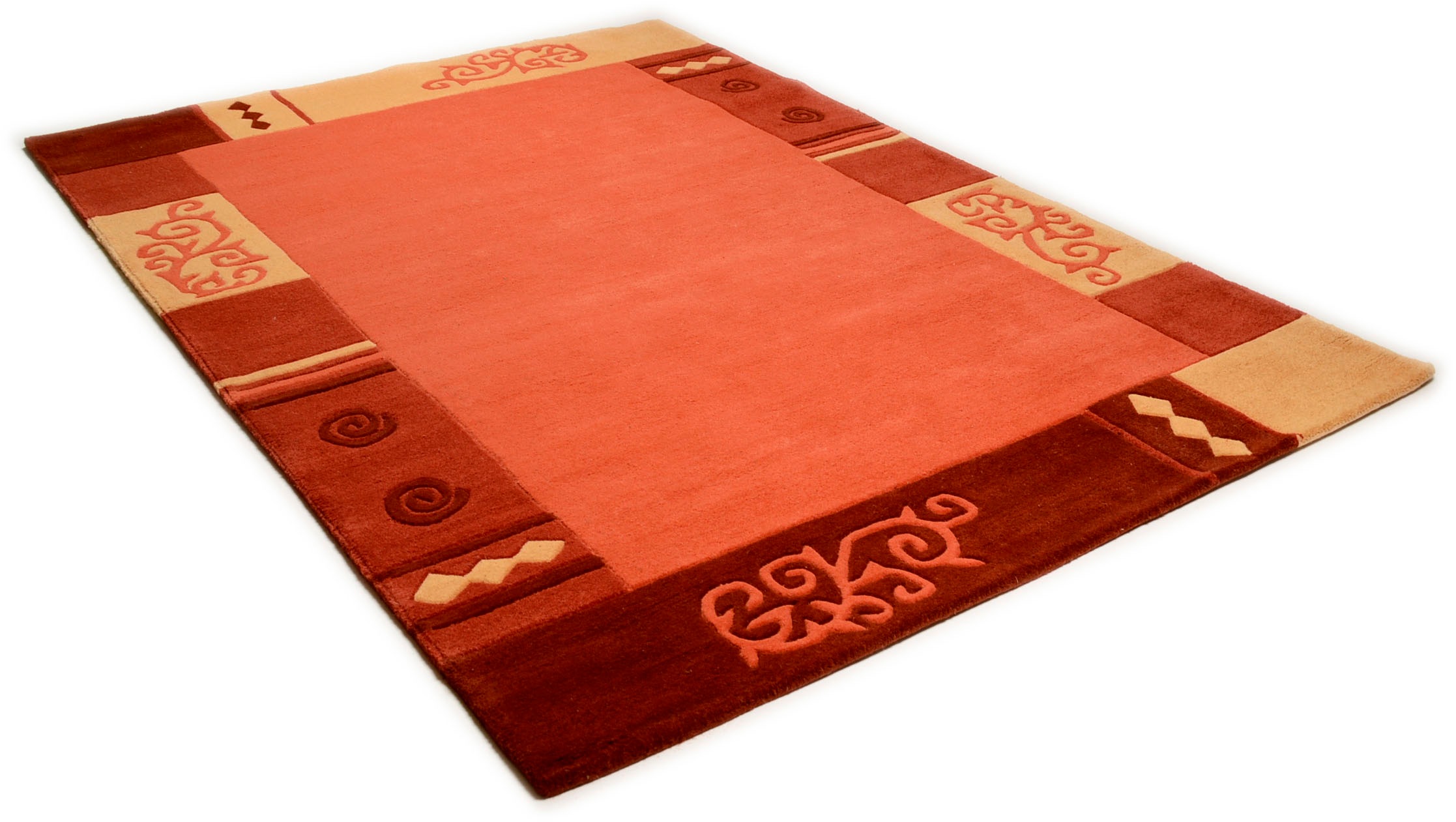 THEKO Tapis en laine »Ambadi« Rectangulaire 14 mm Höhe reine Schurwolle, handgetuftet, mit Bordüre, modern