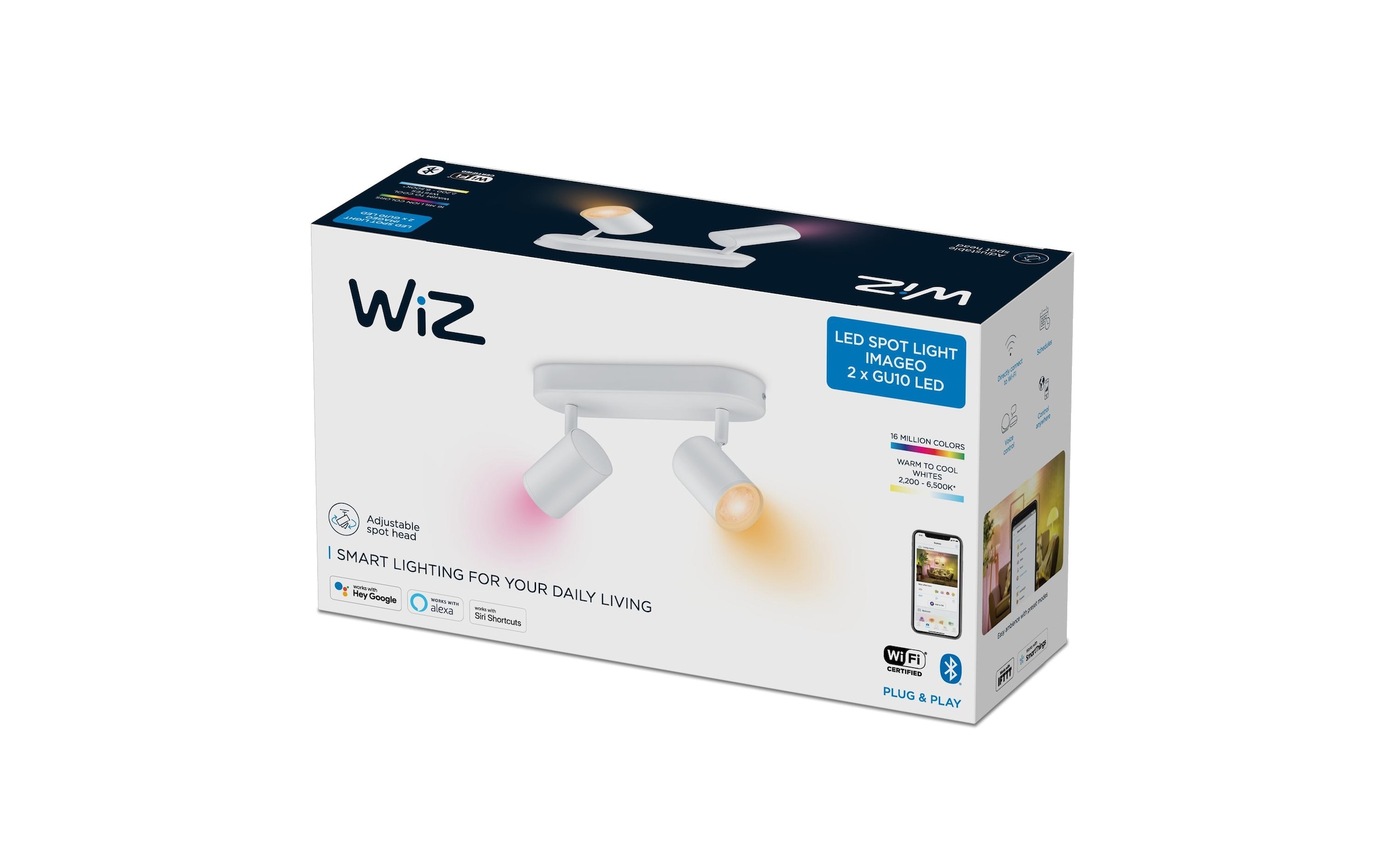WiZ Spot de plafond LED »Tunable White & Color«