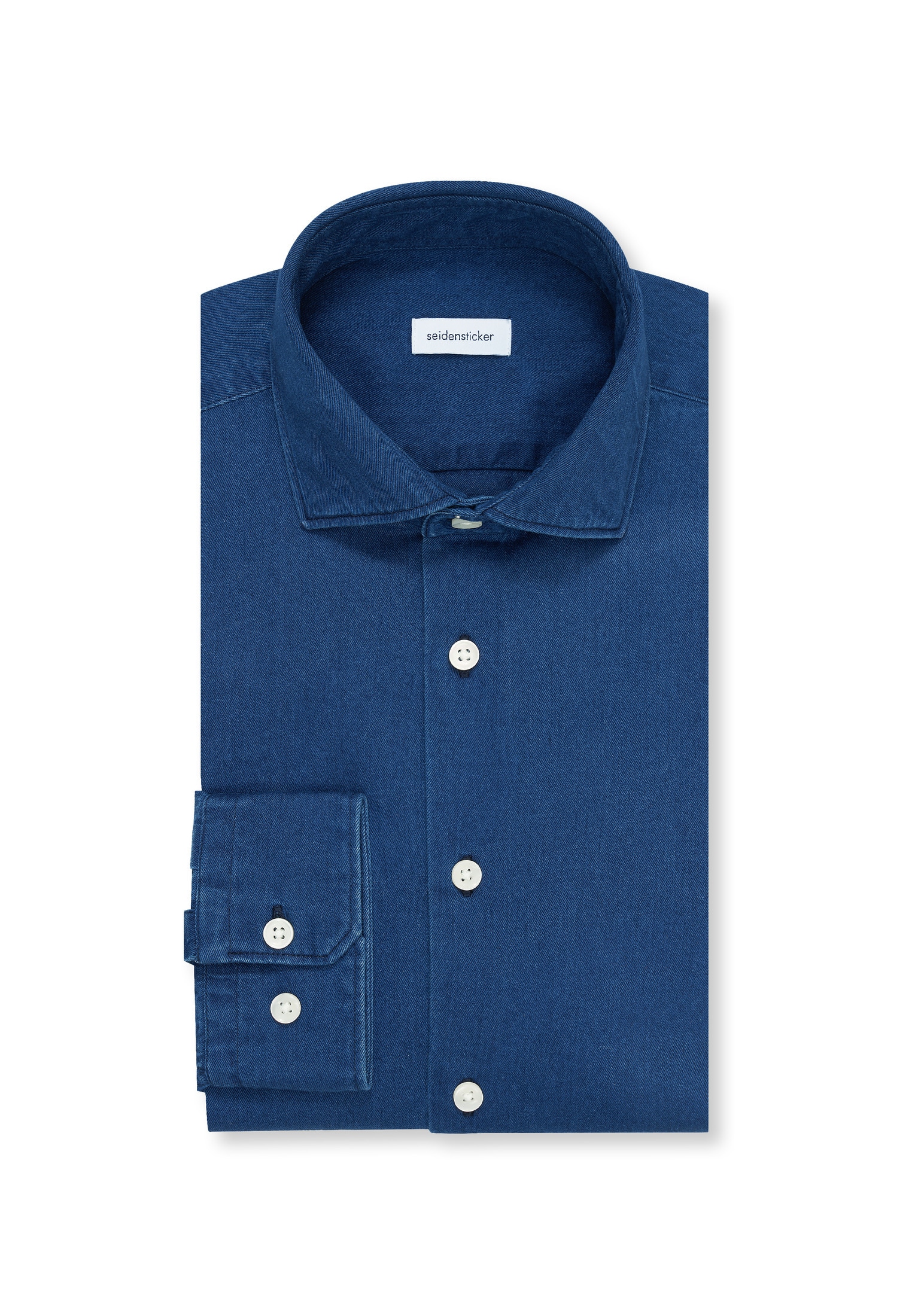 seidensticker Jeanshemd Regular 1/1 Kentkragen Denim