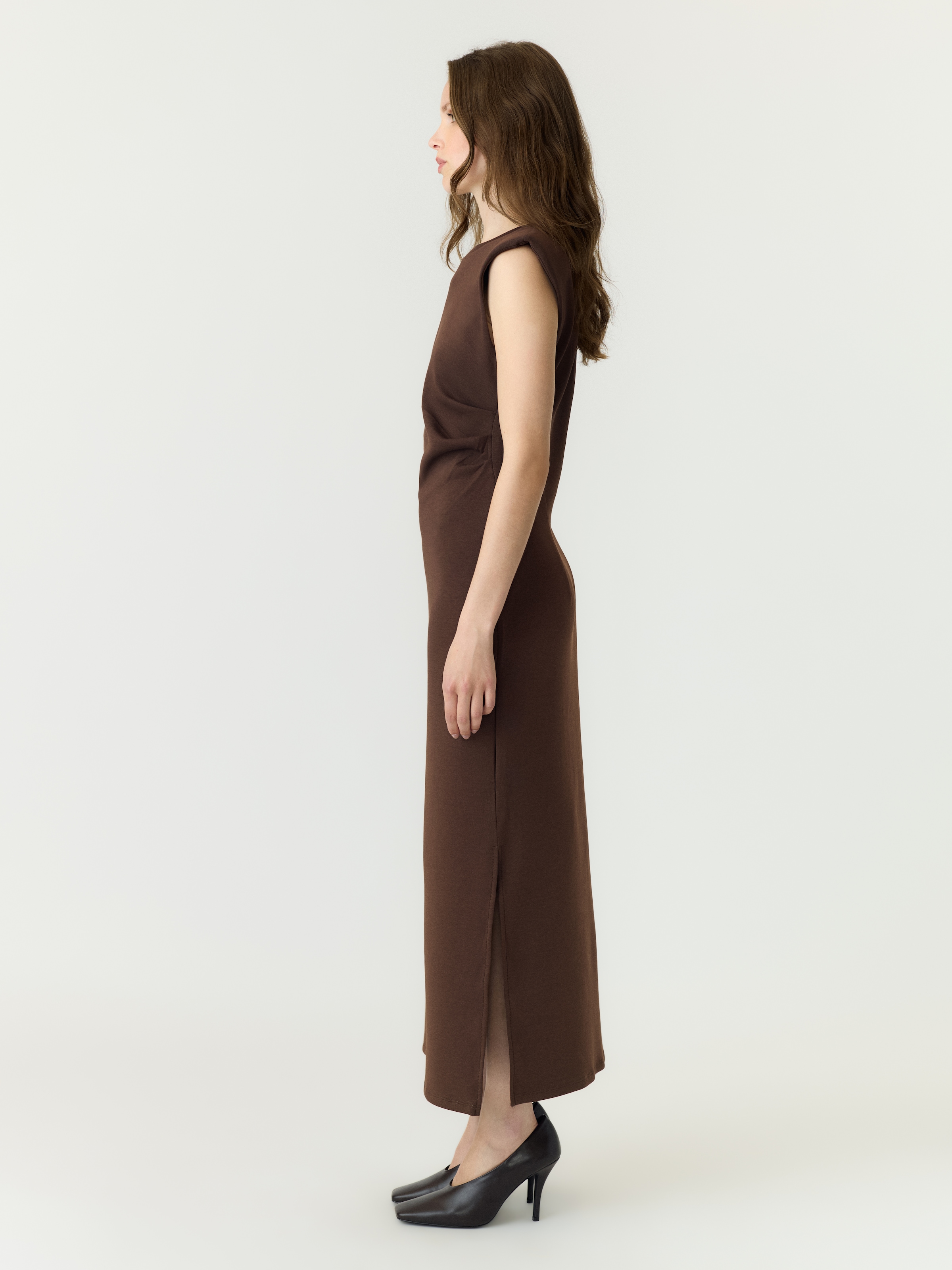 Y.A.S Maxi robe »YASPINA SL LONG DRESS NOOS« Mélange coton avec stretch