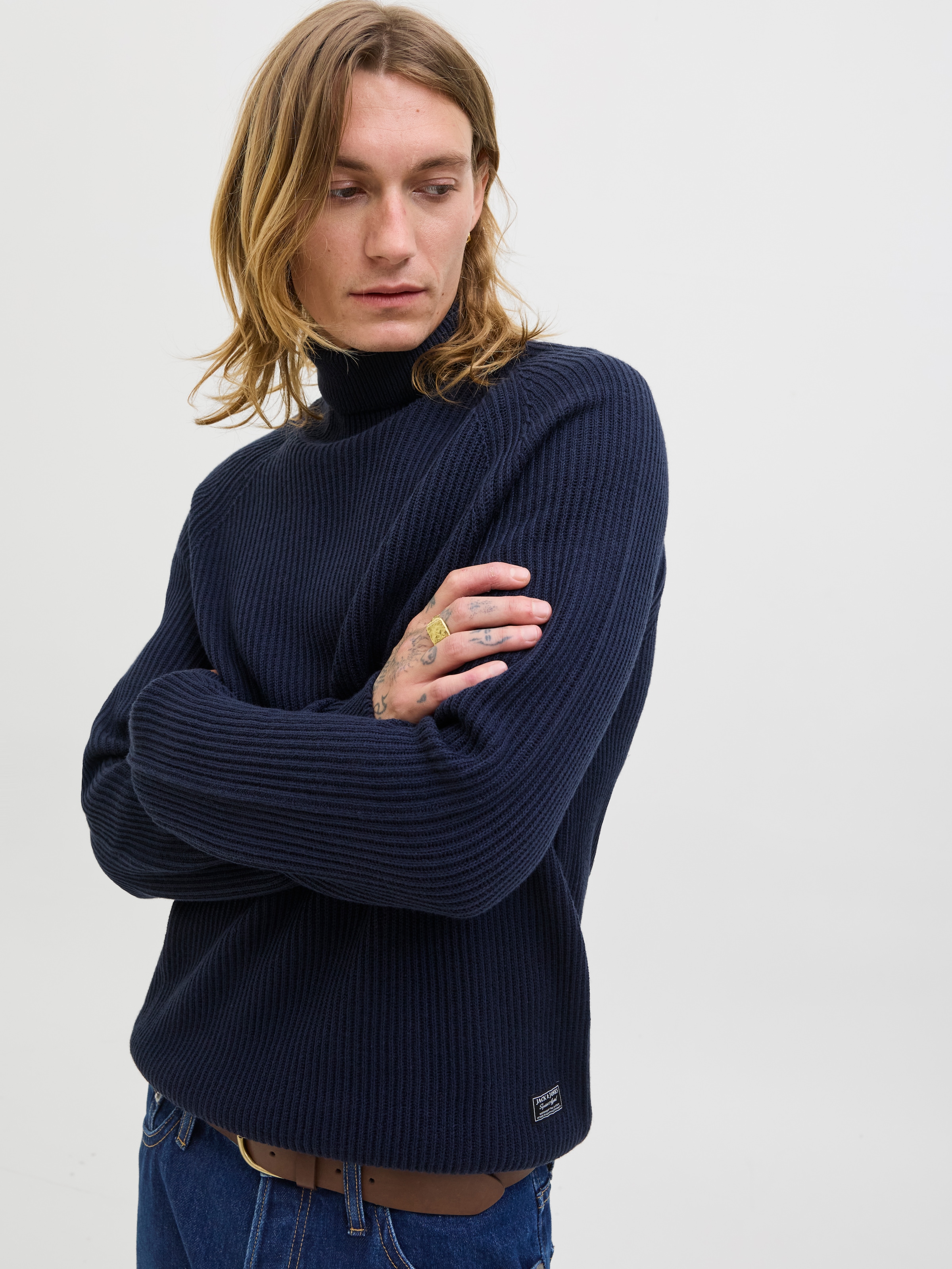 Jack & Jones Rollkragenpullover »JJPANNEL KNIT ROLL NECK AW25«