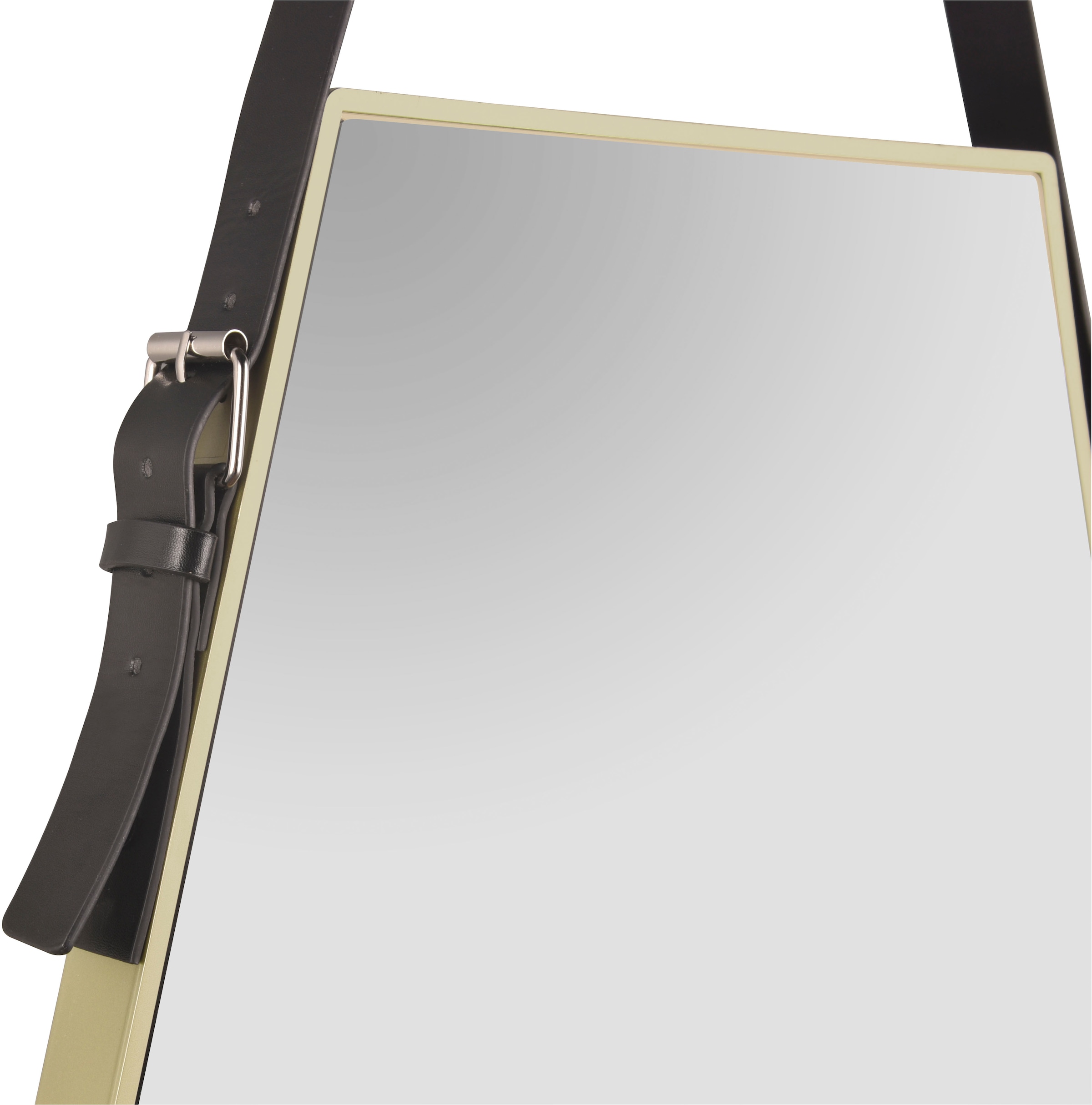 MIRRORS AND MORE Miroir déco »Emmi« forme hexagonale, bande décorative en cuir