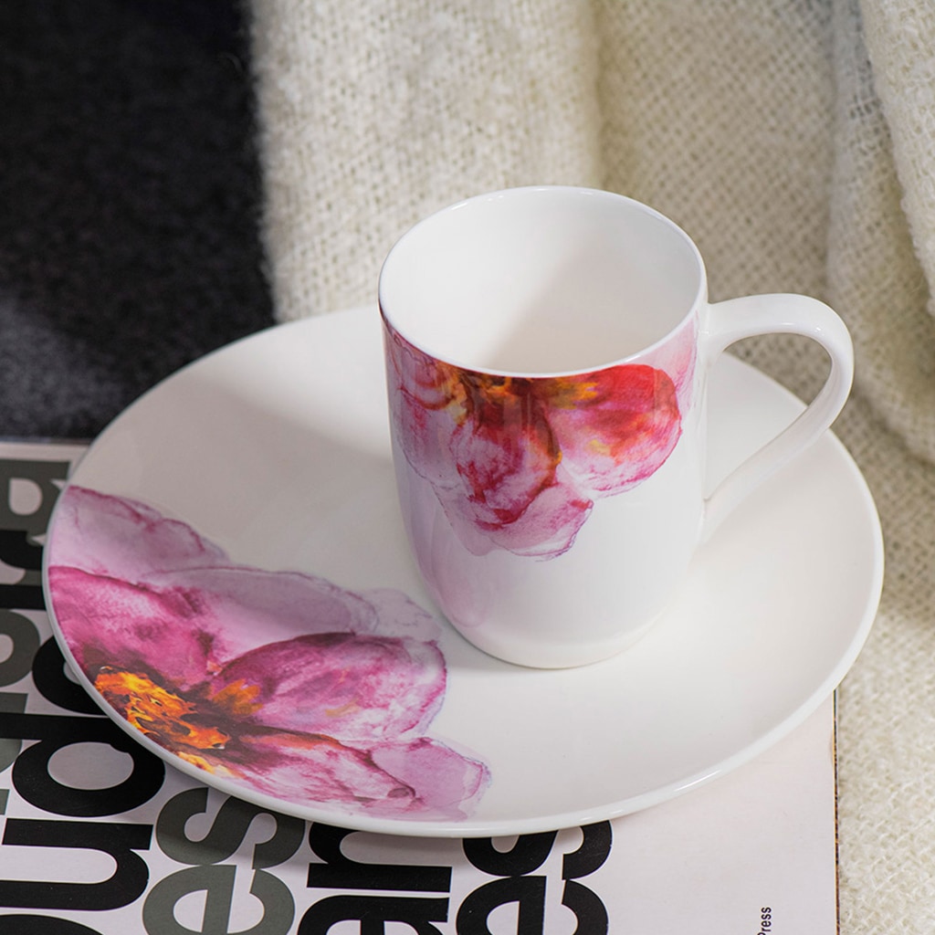 Villeroy & Boch Frühstücks-Geschirrset »Rose Garden« Made in Germany, Fine China Porzellan